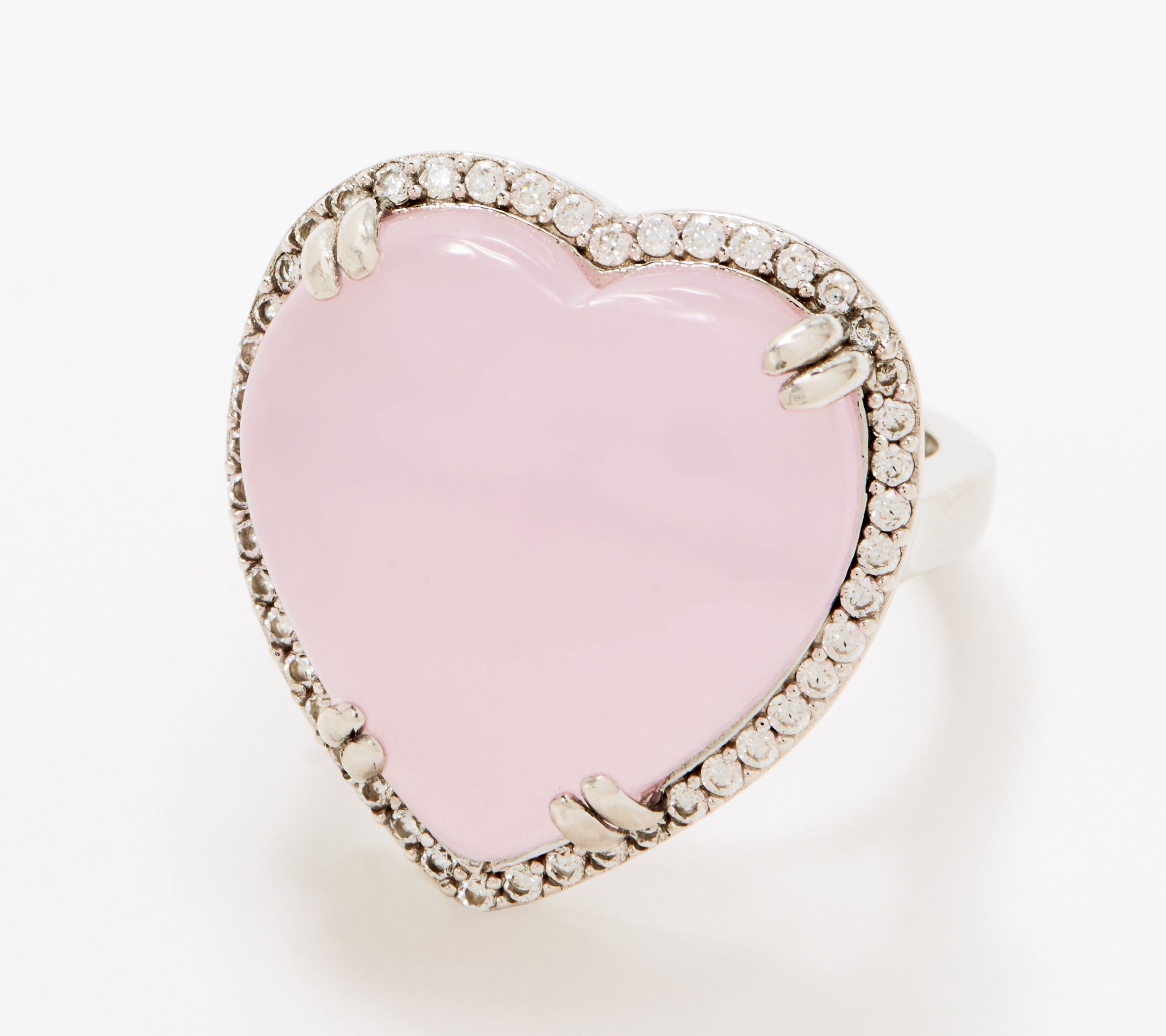 "As Is" Diamonique X Courtney Cason Simulated Pink Quartz Ring