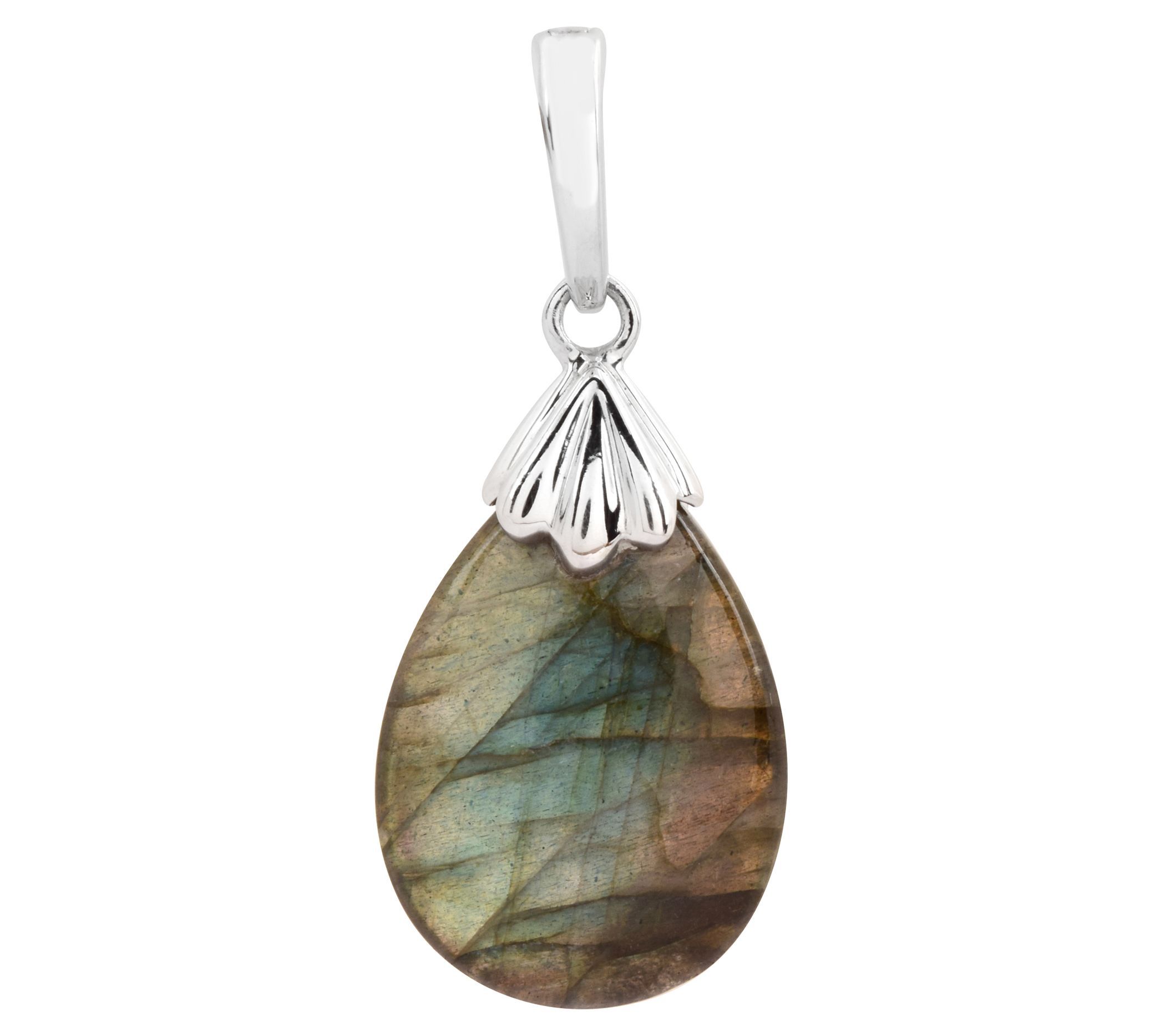 Affinity Gems Sterling Silver Labradorite Vario Bail Pendant