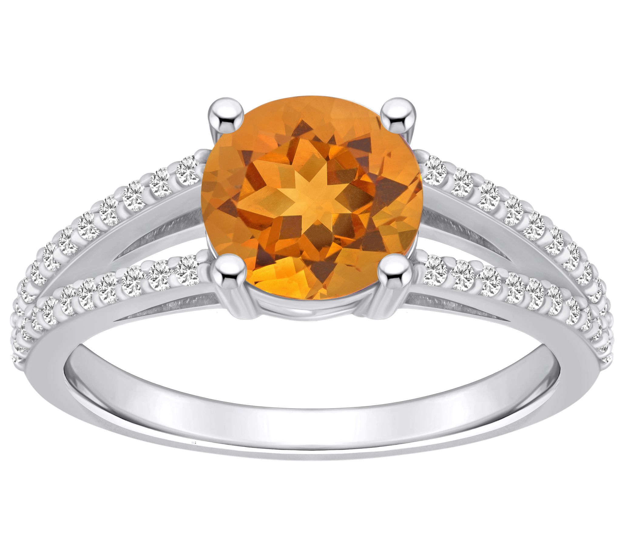 Affinity Gems Round Gemstone & 0.25 cttw Diamond Ring, 14K
