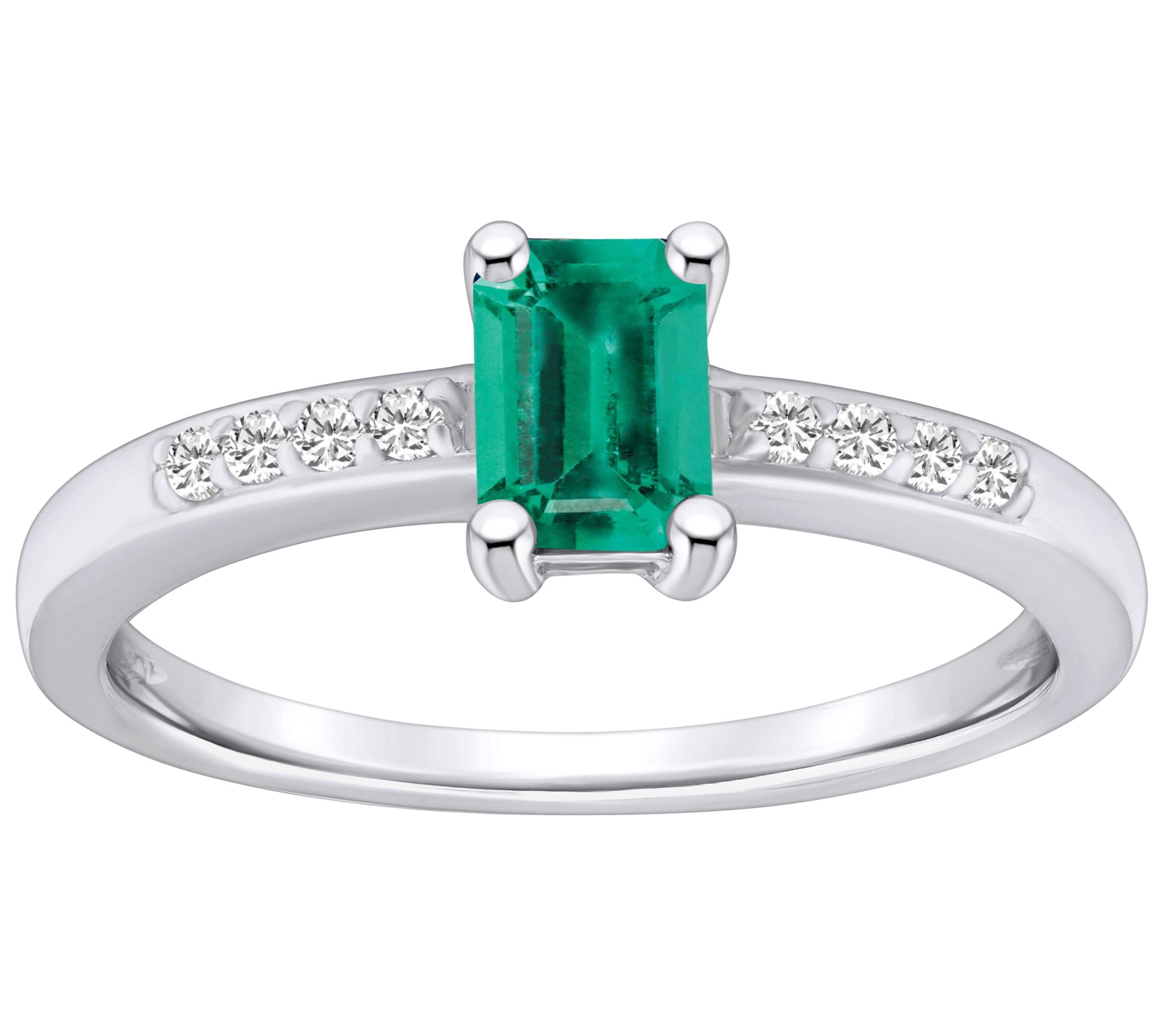 Affinity Gems Emerald Cut Gemstone & Diamond Ring, 14K