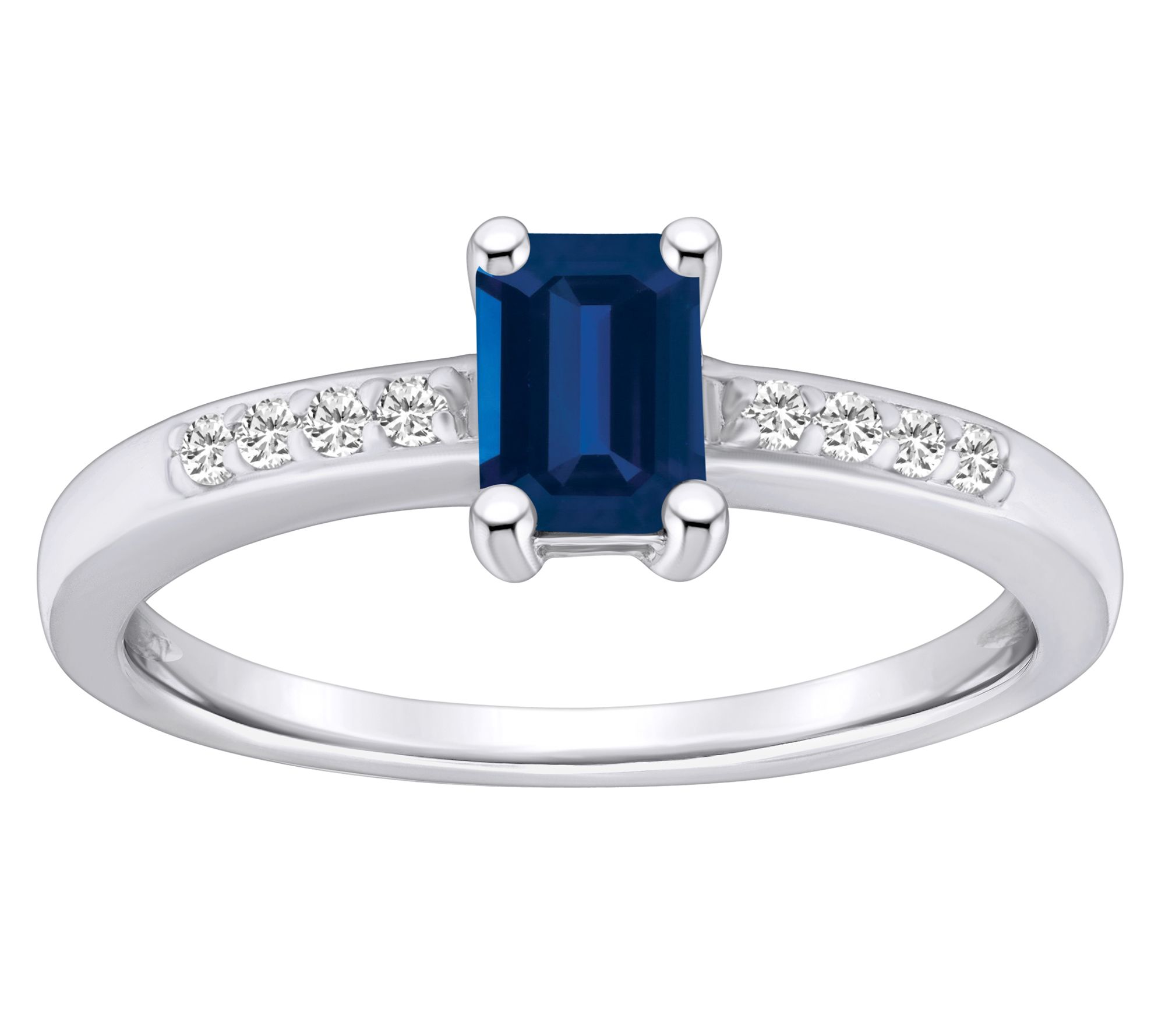 Affinity Gems Emerald Cut Gemstone & Diamond Ring, 14K