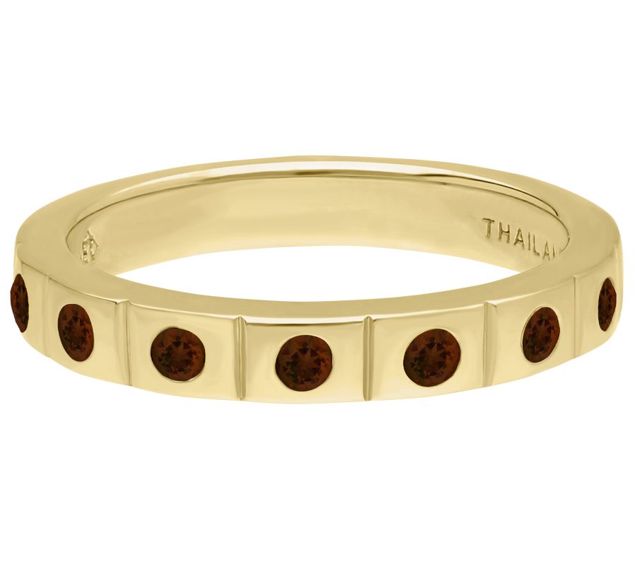 Elyse Ryan 14K Gold-Clad Garnet Polished Band Ring