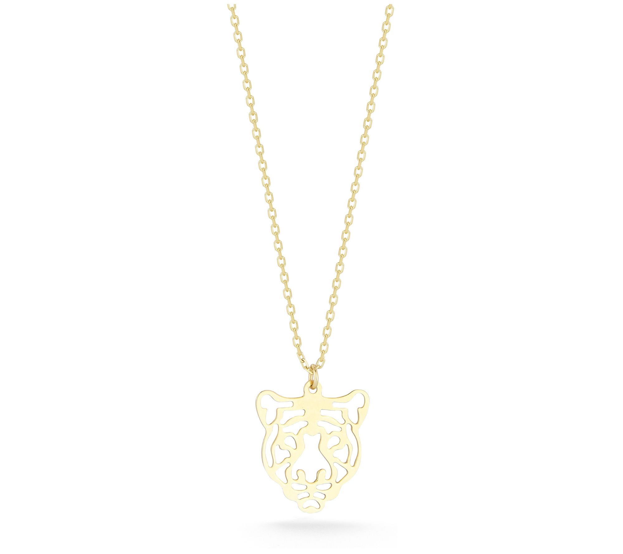 Luminosa Gold Tiger Pendant w/ Chain, 14K