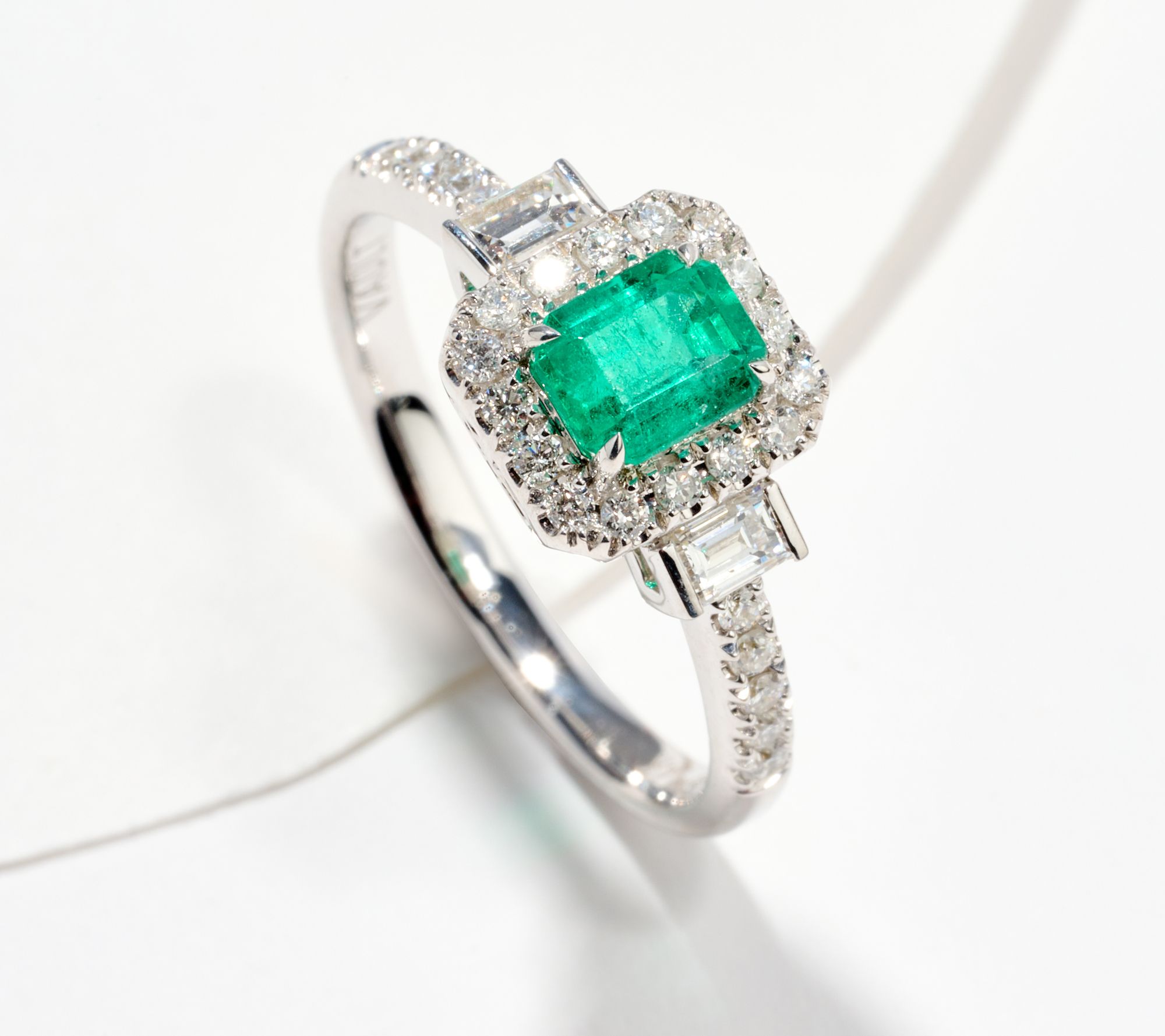 Vault Discoveries Columbian Emerald Ring, 14K White Gold - QVC.com