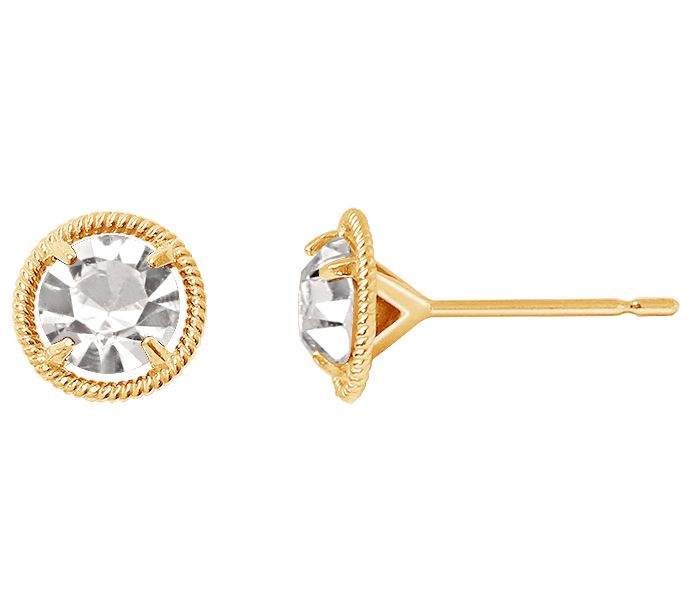 J'admire 10K Gold Simulated Birthstone Stud Earrings