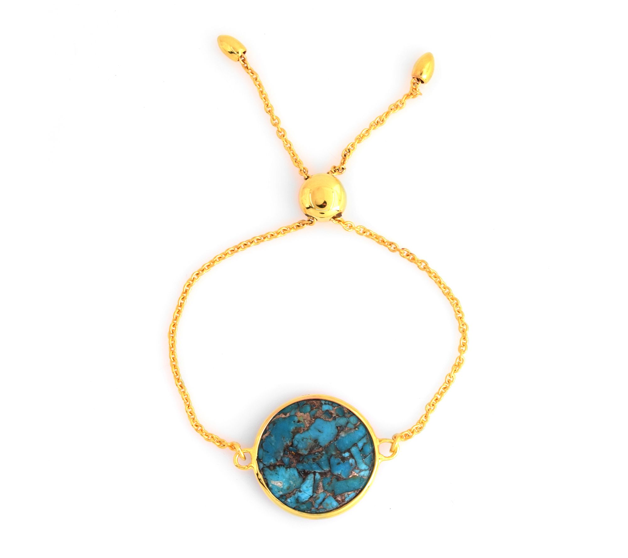 Affinity Gems Composite Turquoise Bracelet, 14K Gold Plated