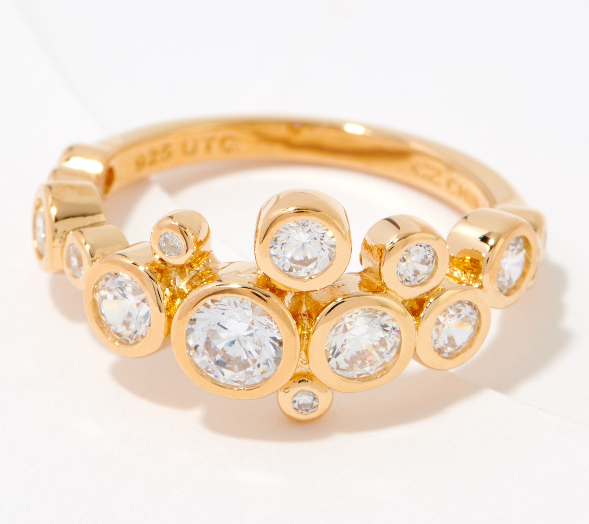 "As Is" Diamonique x Kathy Levine Bubbly Ring, Sterling Silver