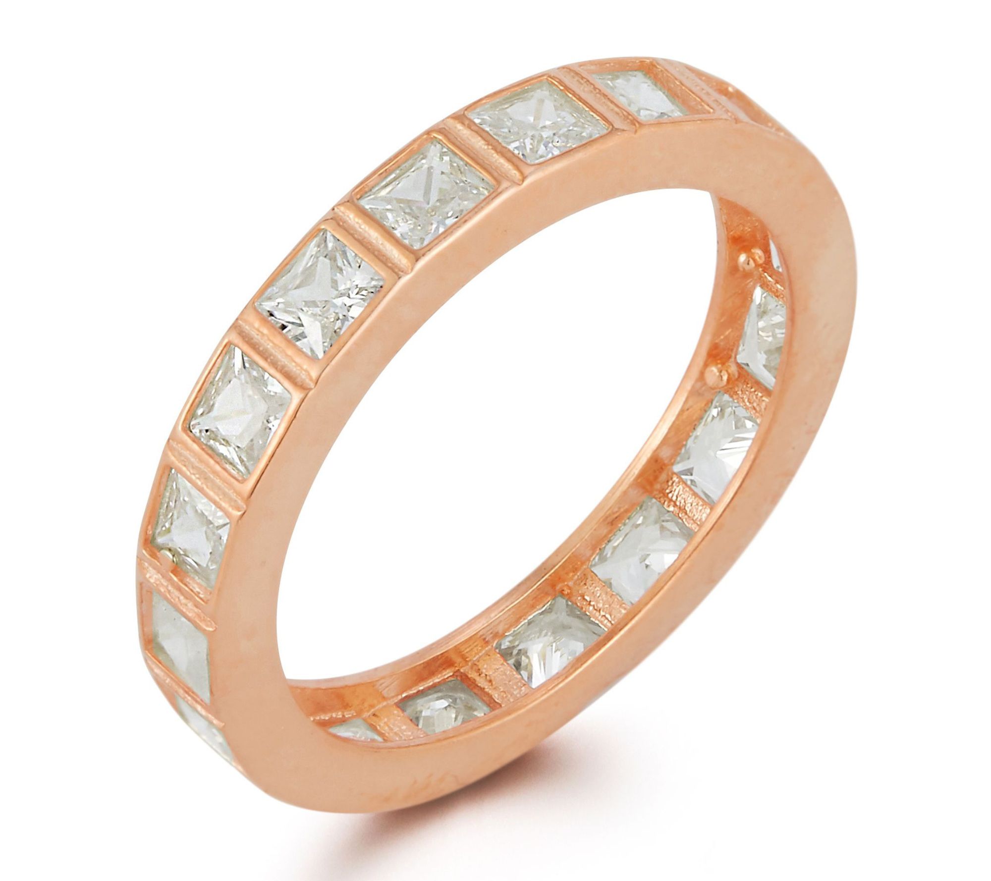 Sterlina Silver Princess-Cut Eternity Band Ring, Sterling