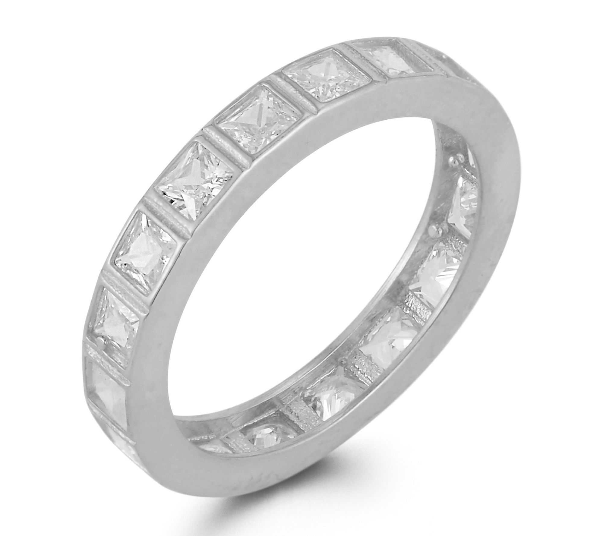 Sterlina Silver Princess-Cut Eternity Band Ring, Sterling