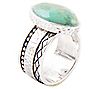 Barse Artisan Crafted Composite TurquoiseHammered Ring