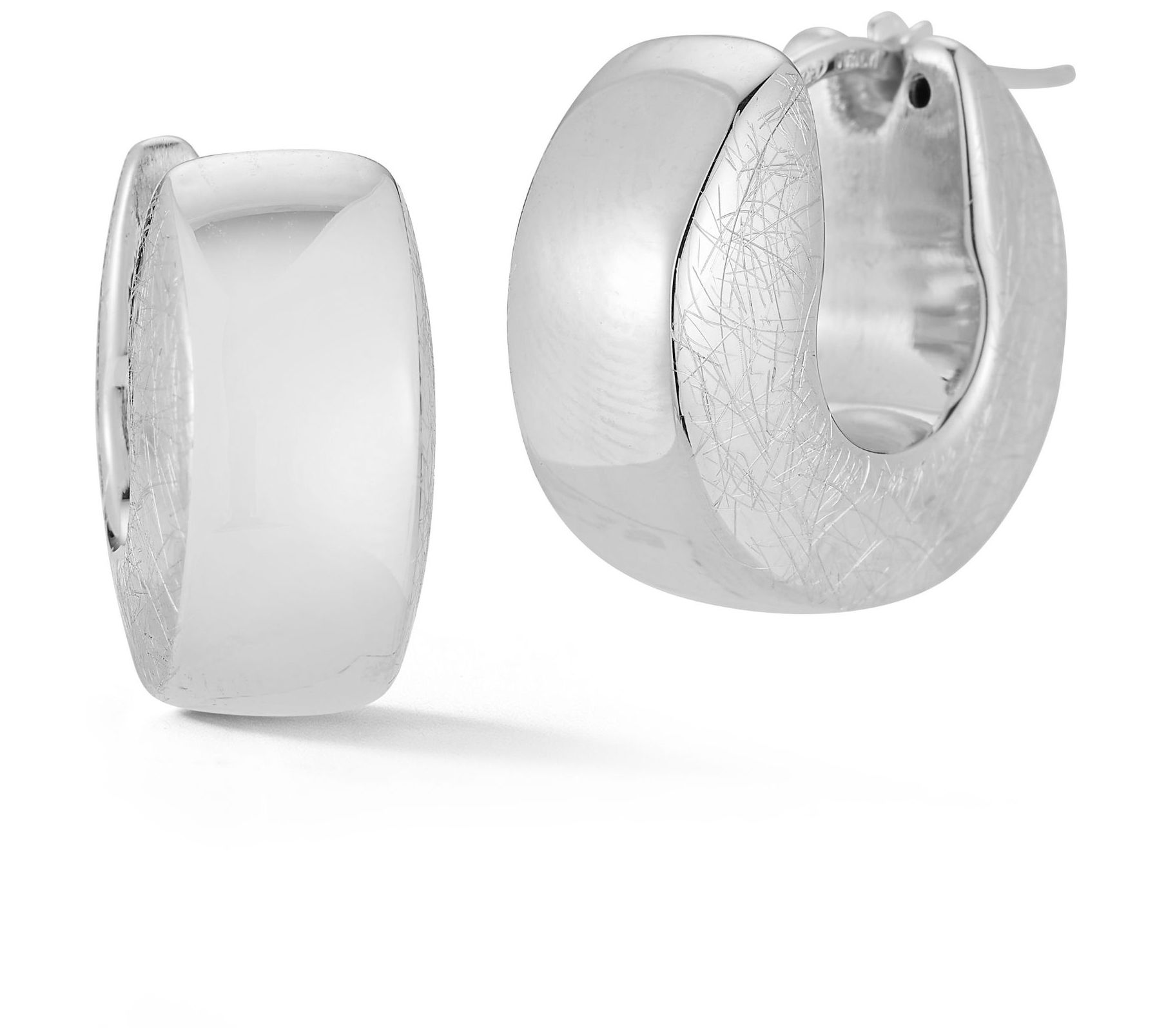 Italian Silver Hollow Rounded Earrings, Sterling