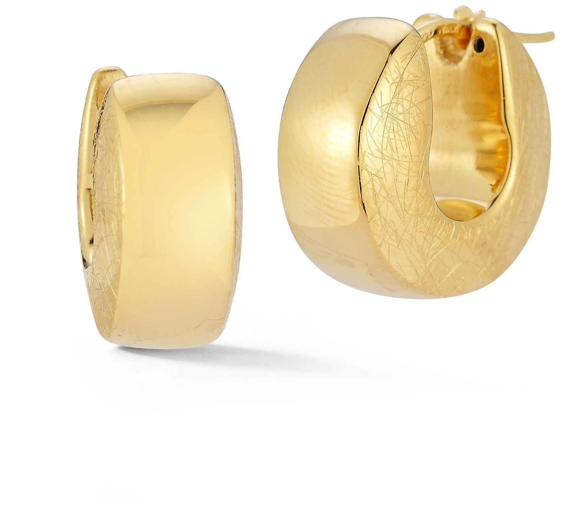 Italian Silver Hollow Rounded Earrings, Sterling