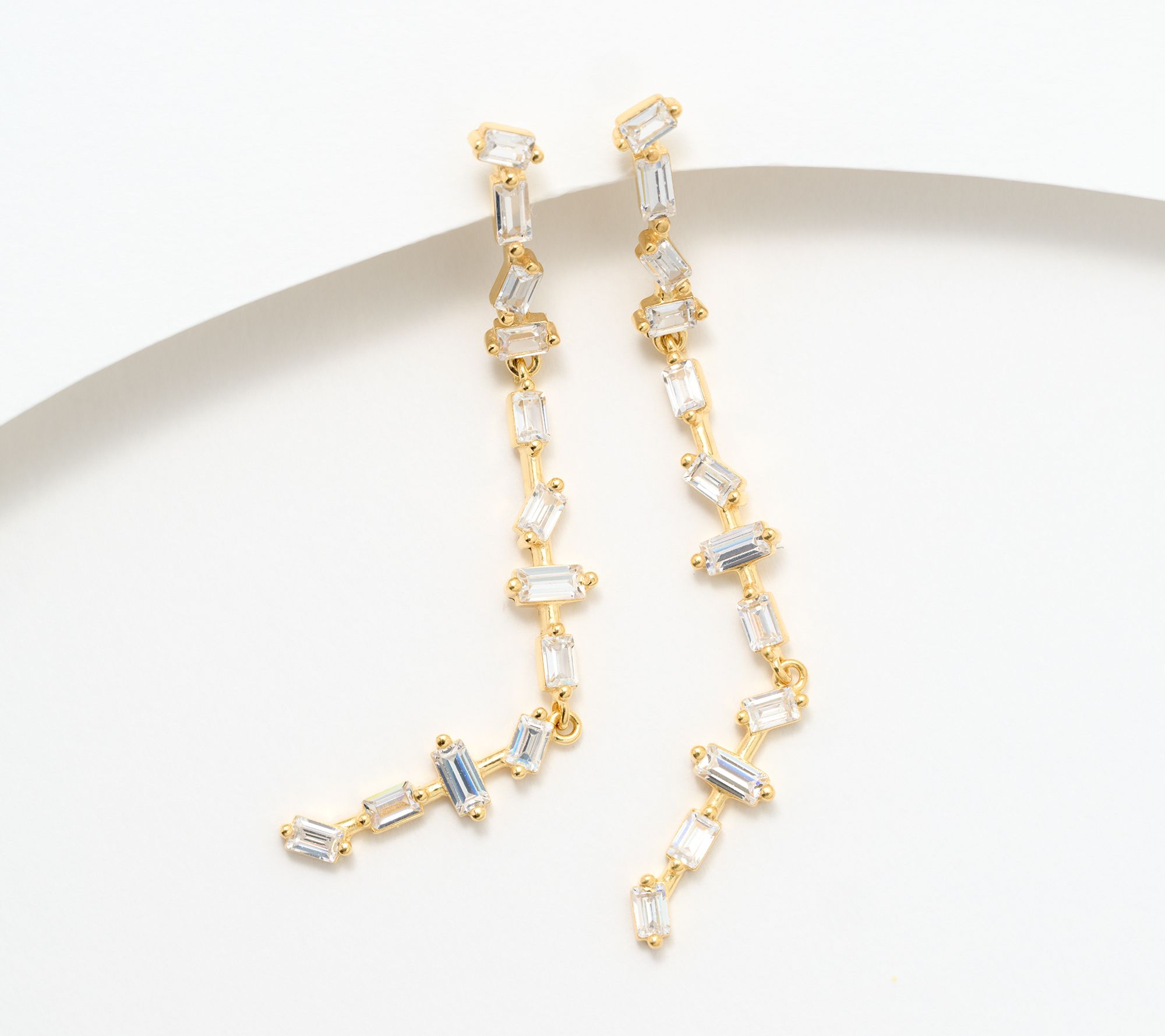 Diamonique Italia 2" Dangle Earrings, Sterling Silver