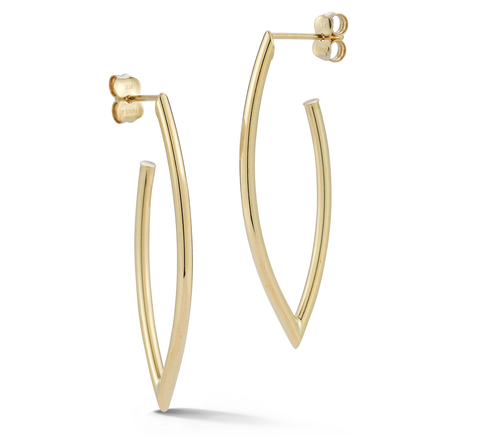 Luminosa Gold Marquise Hoop Earrings, 14K
