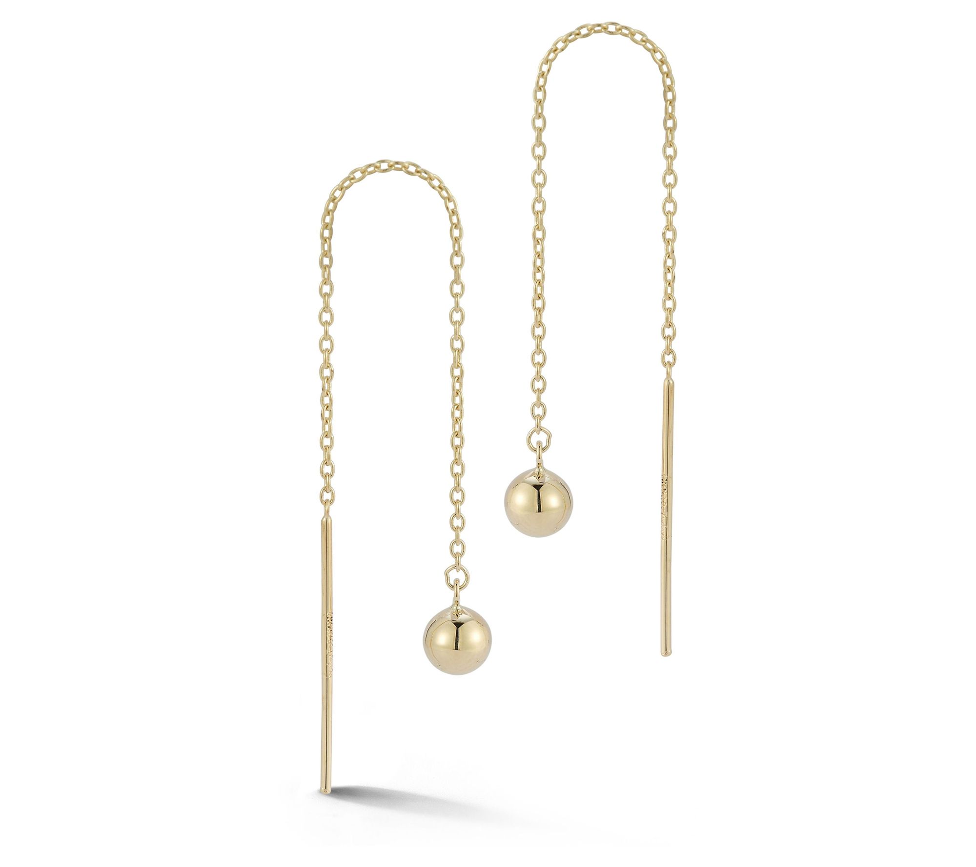Luminosa Gold Ball Threader Earrings, 14K