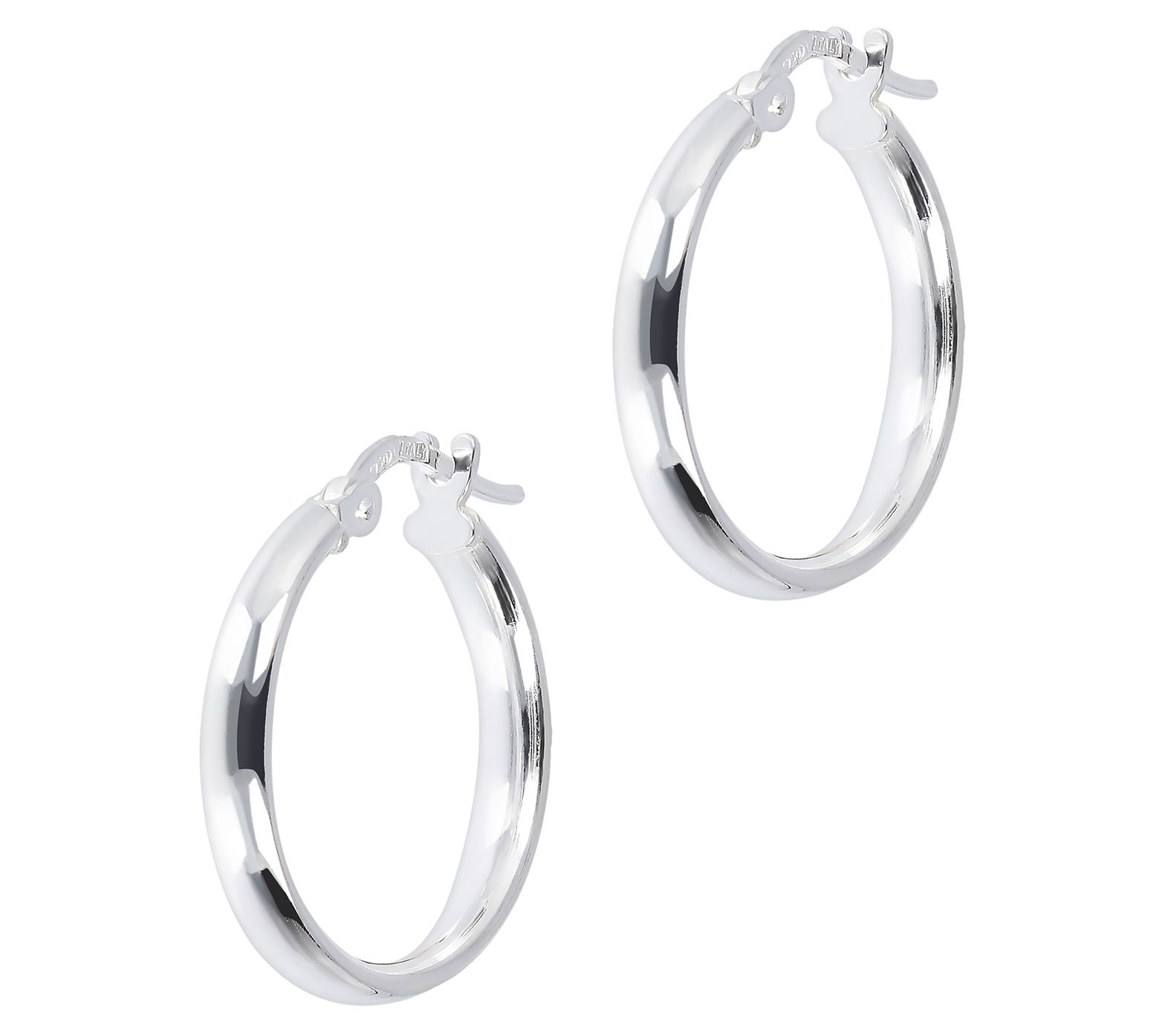 UltraFine Silver 3/4" Polished Round Hoop Earrings