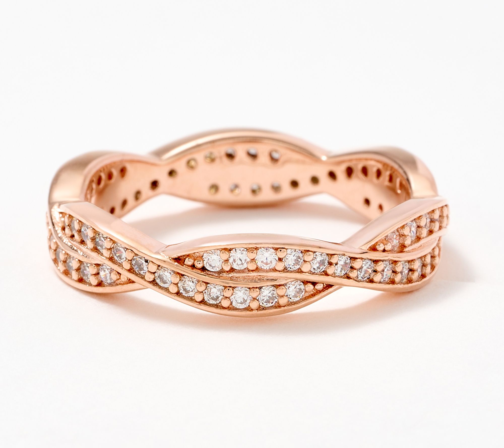 "As Is" Diamonique Classics Braided Band Ring, Sterling