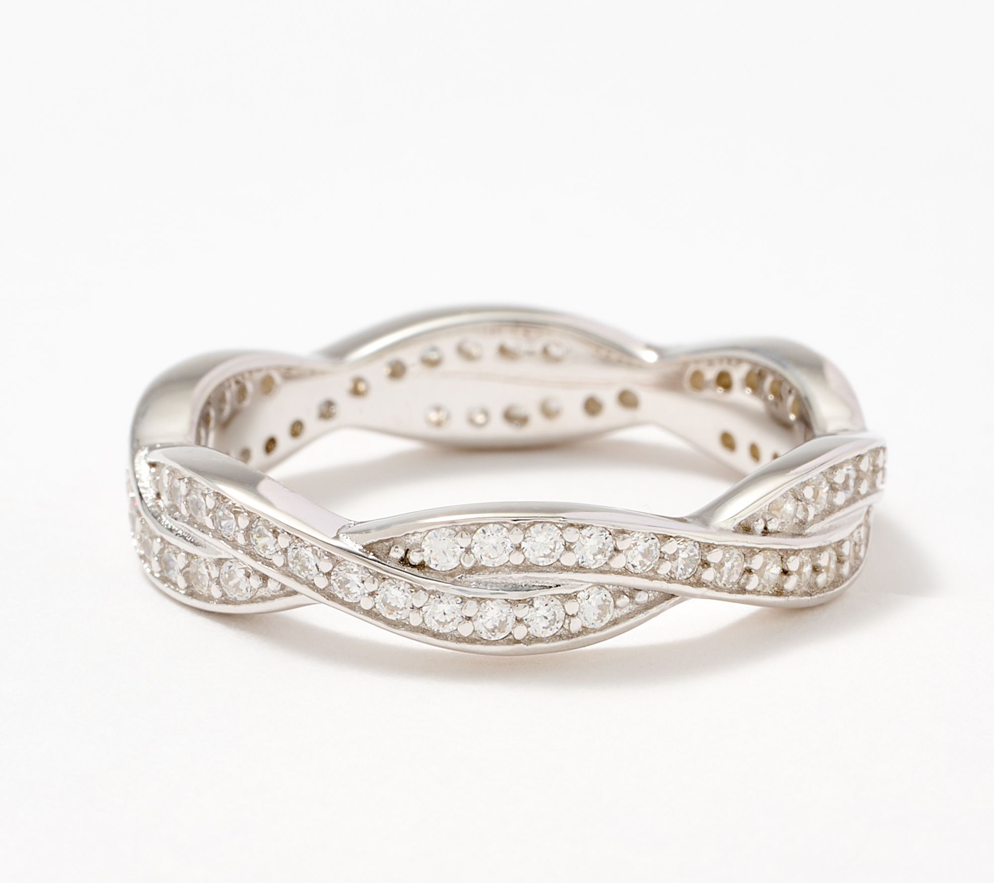 "As Is" Diamonique Classics Braided Band Ring, Sterling