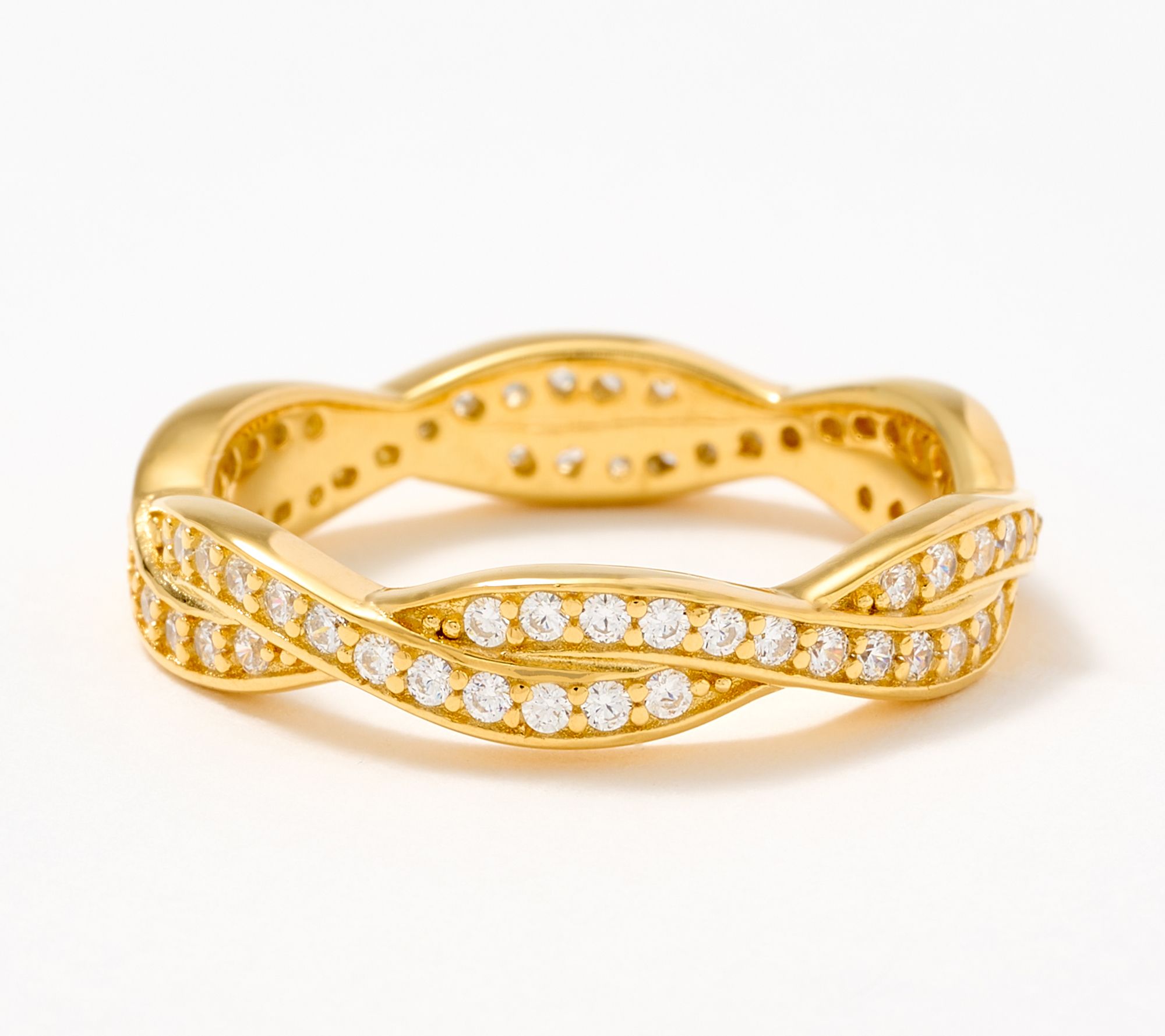 "As Is" Diamonique Classics Braided Band Ring, Sterling