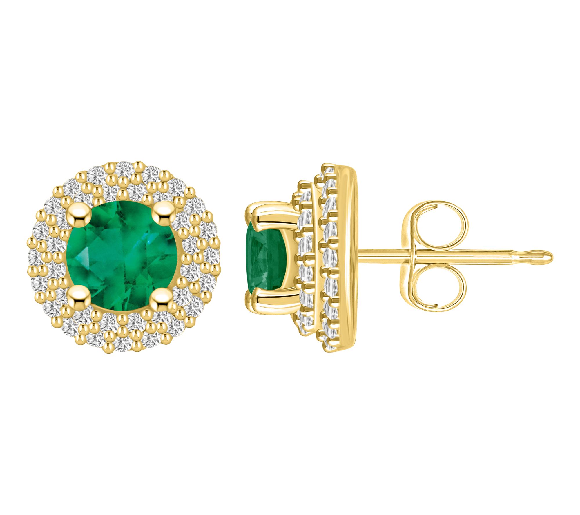 Affinity Gems Precious Gemstone & Diamond Stud Earrings, 14K