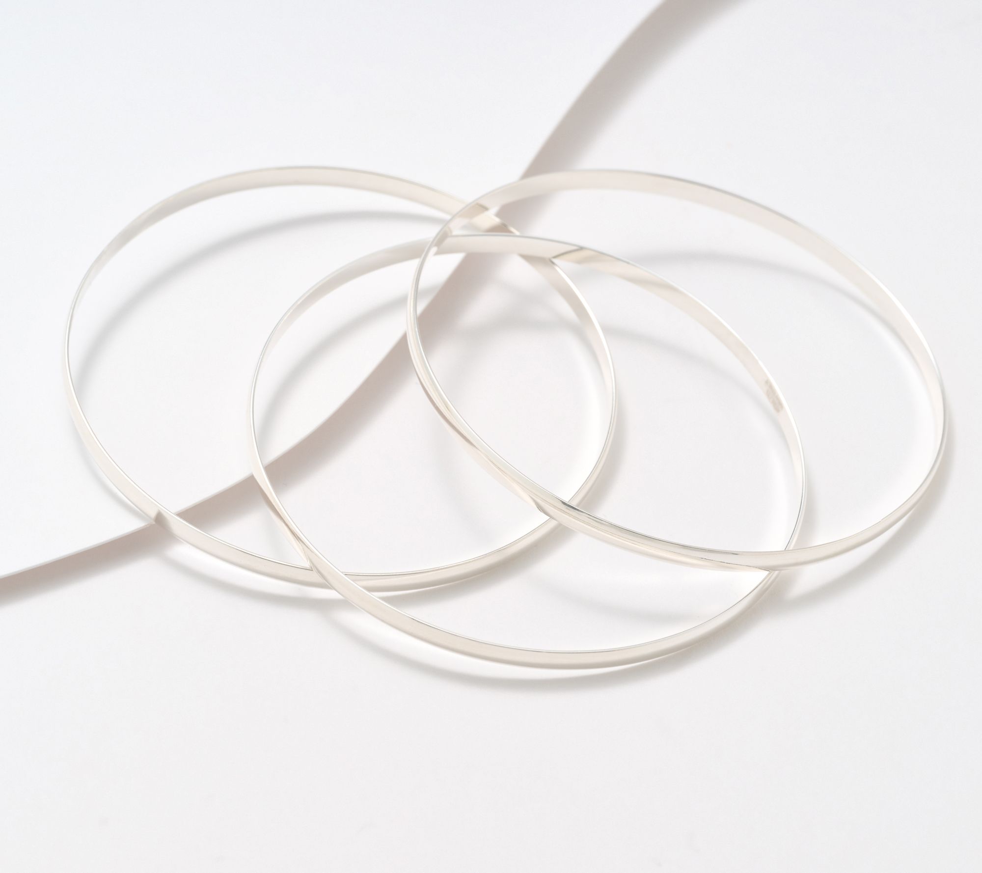 "As Is" UltraFine 950 Silver Set of 3 Polished Bangles