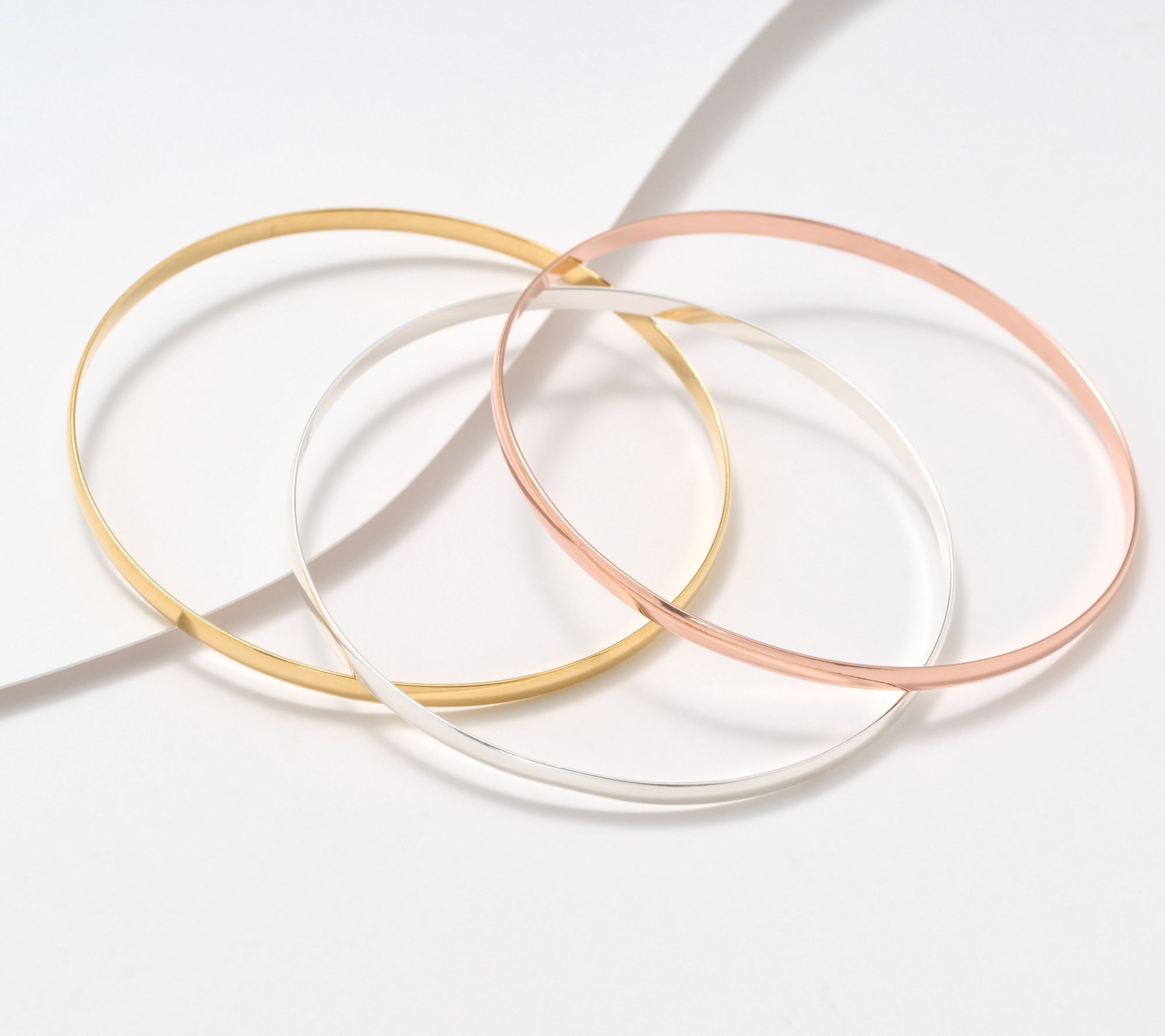 "As Is" UltraFine 950 Silver Set of 3 Polished Bangles