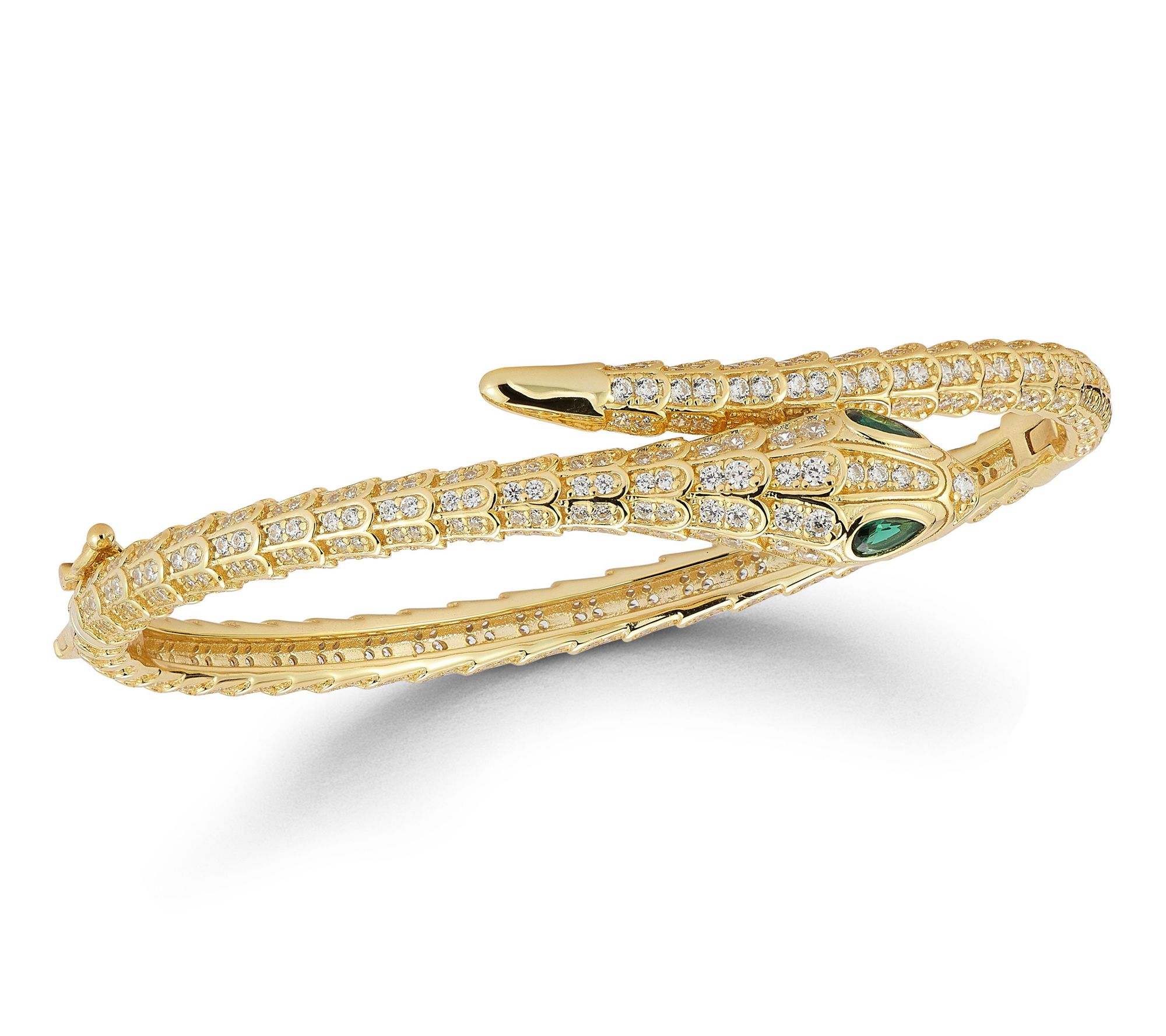 Sterlina Silver Pave Snake Bangle, Sterling
