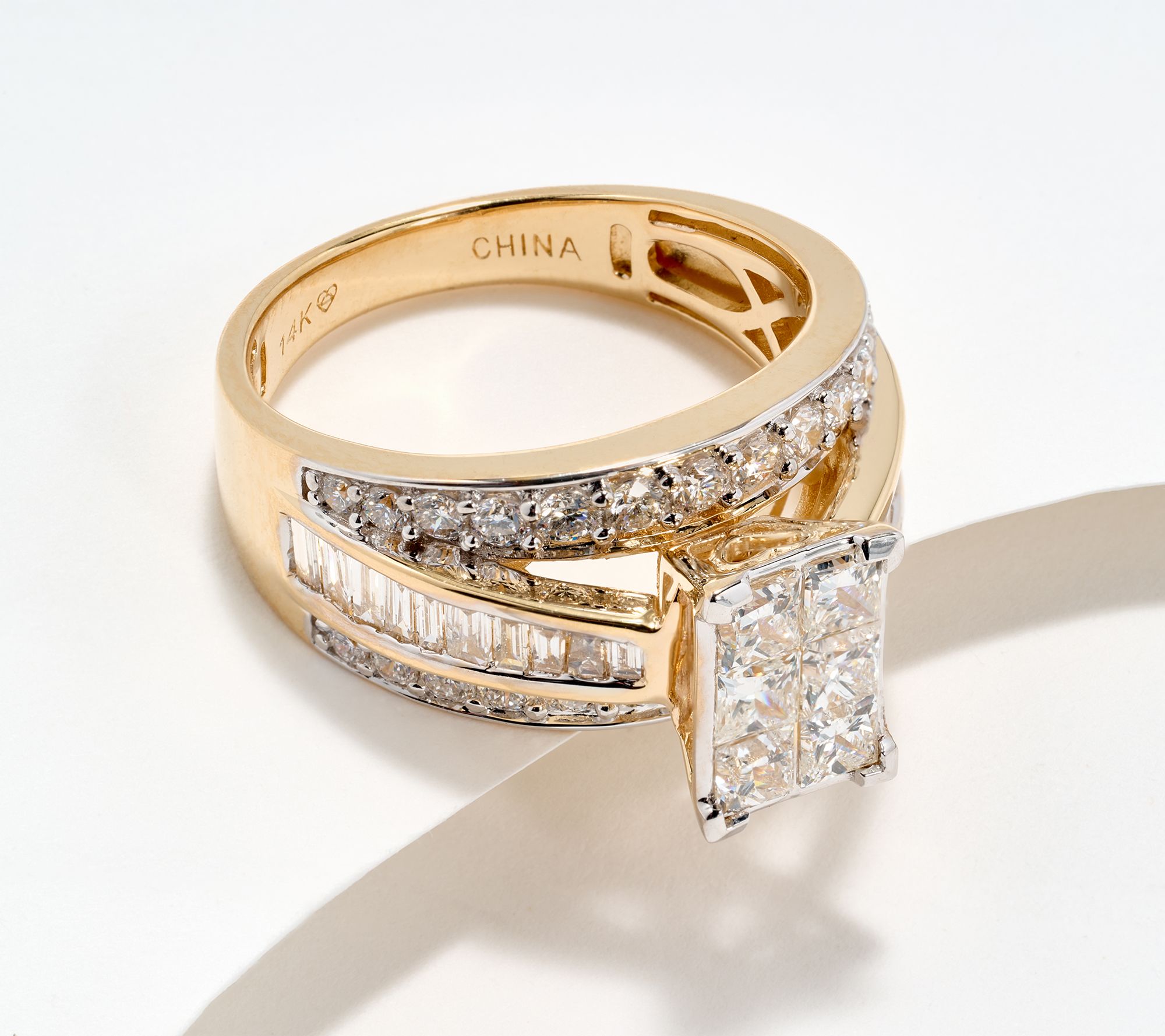 "As Is" Fire Light Lab Grown Diamond 2cttw Mixed Cut Ring, 14K