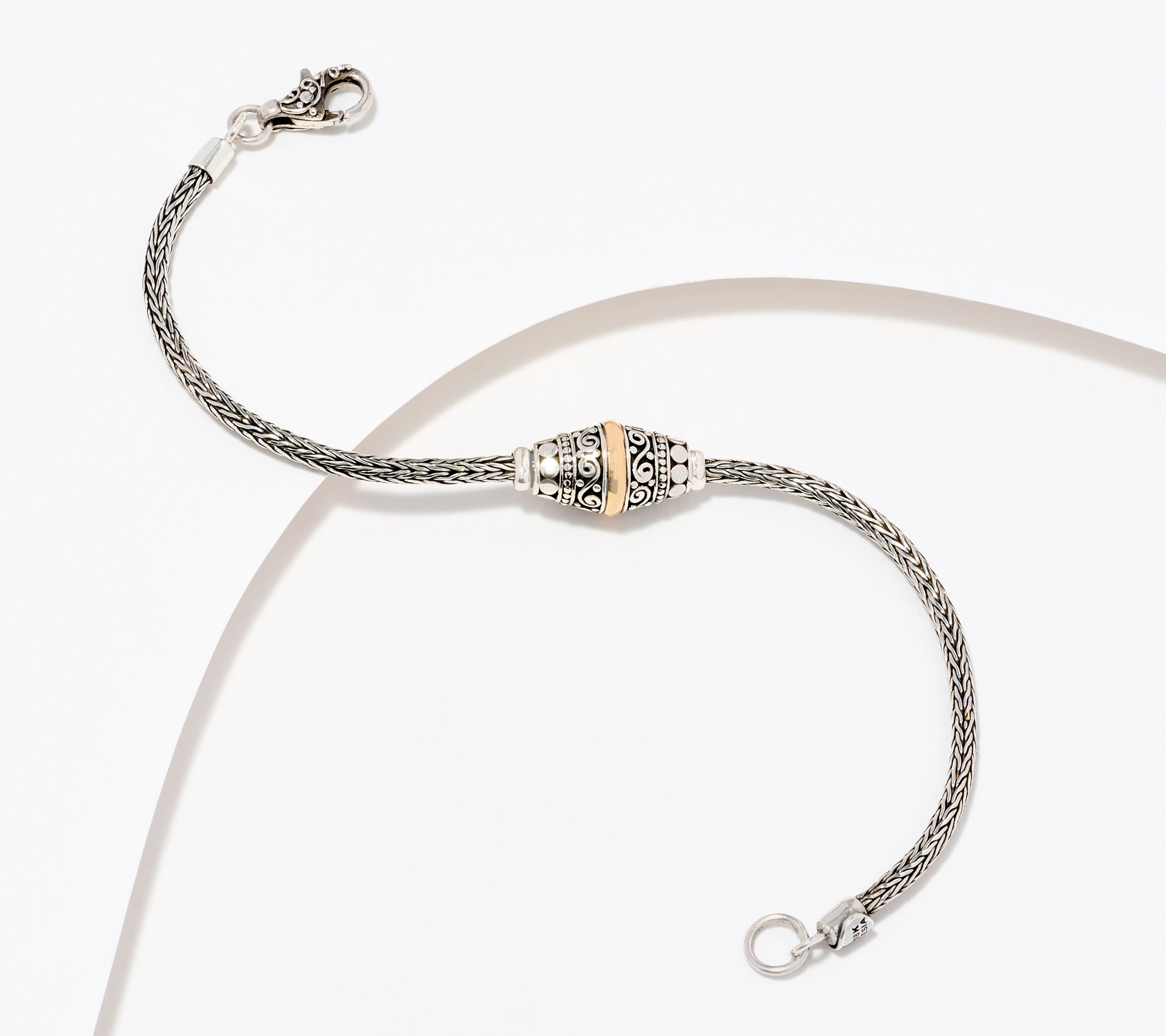  "As Is" Artisan Crafted by Robert Manse SS & 18K Scroll & Dot Bracelet