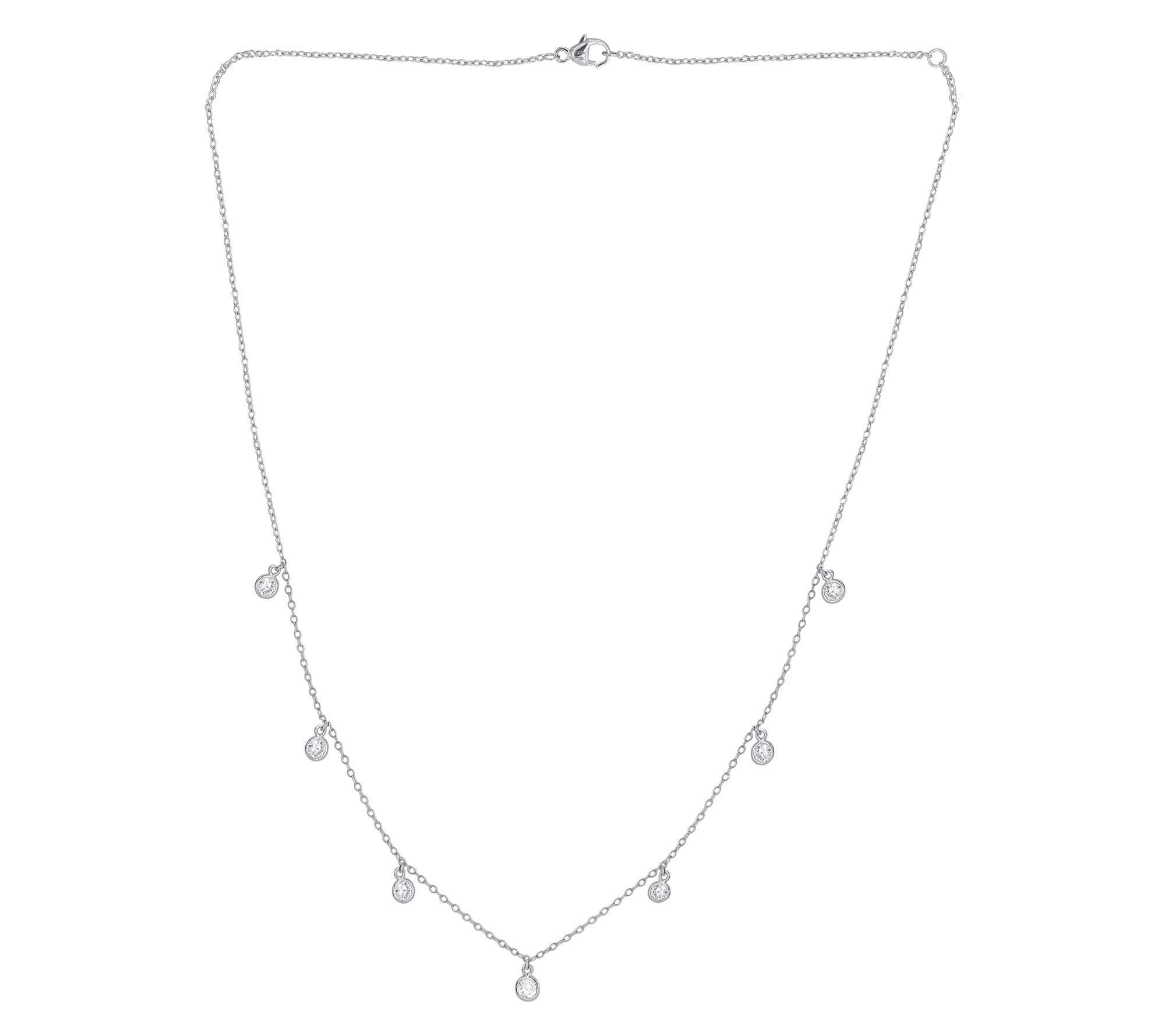 Affinity Diamonds 1.00 cttw Dangle Station Necklace, Sterling