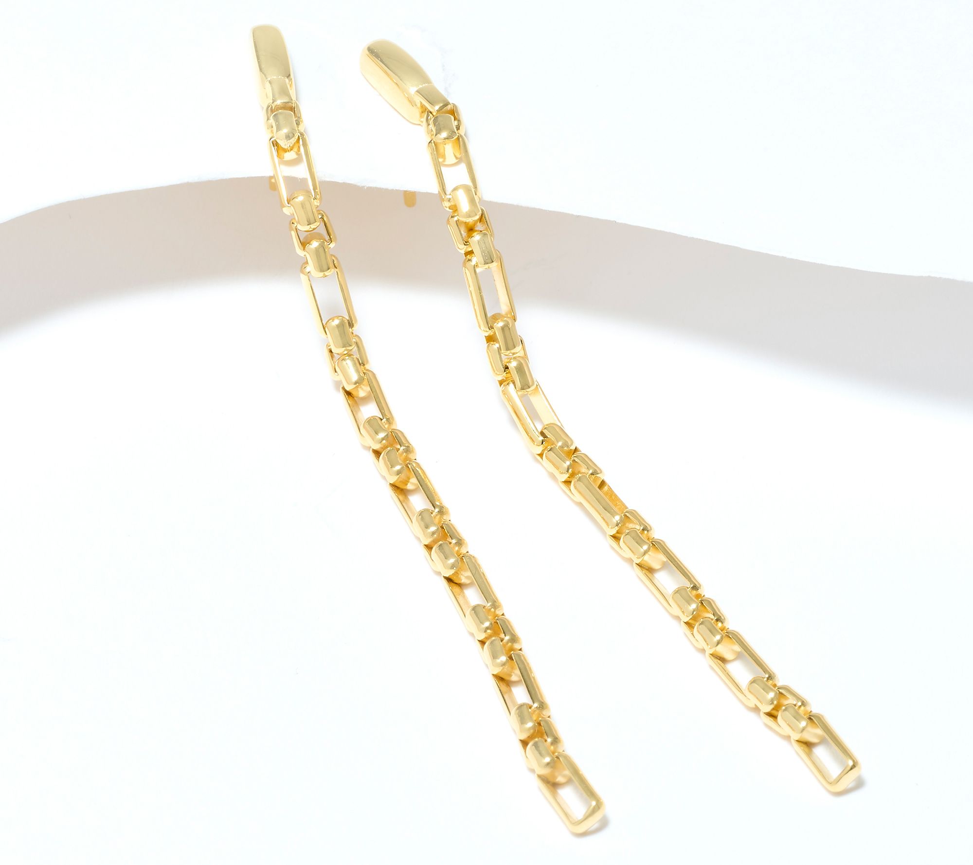 Christian James by Scott Grimes 14K Clad 3x1 Luciano 3" Chain Earrings