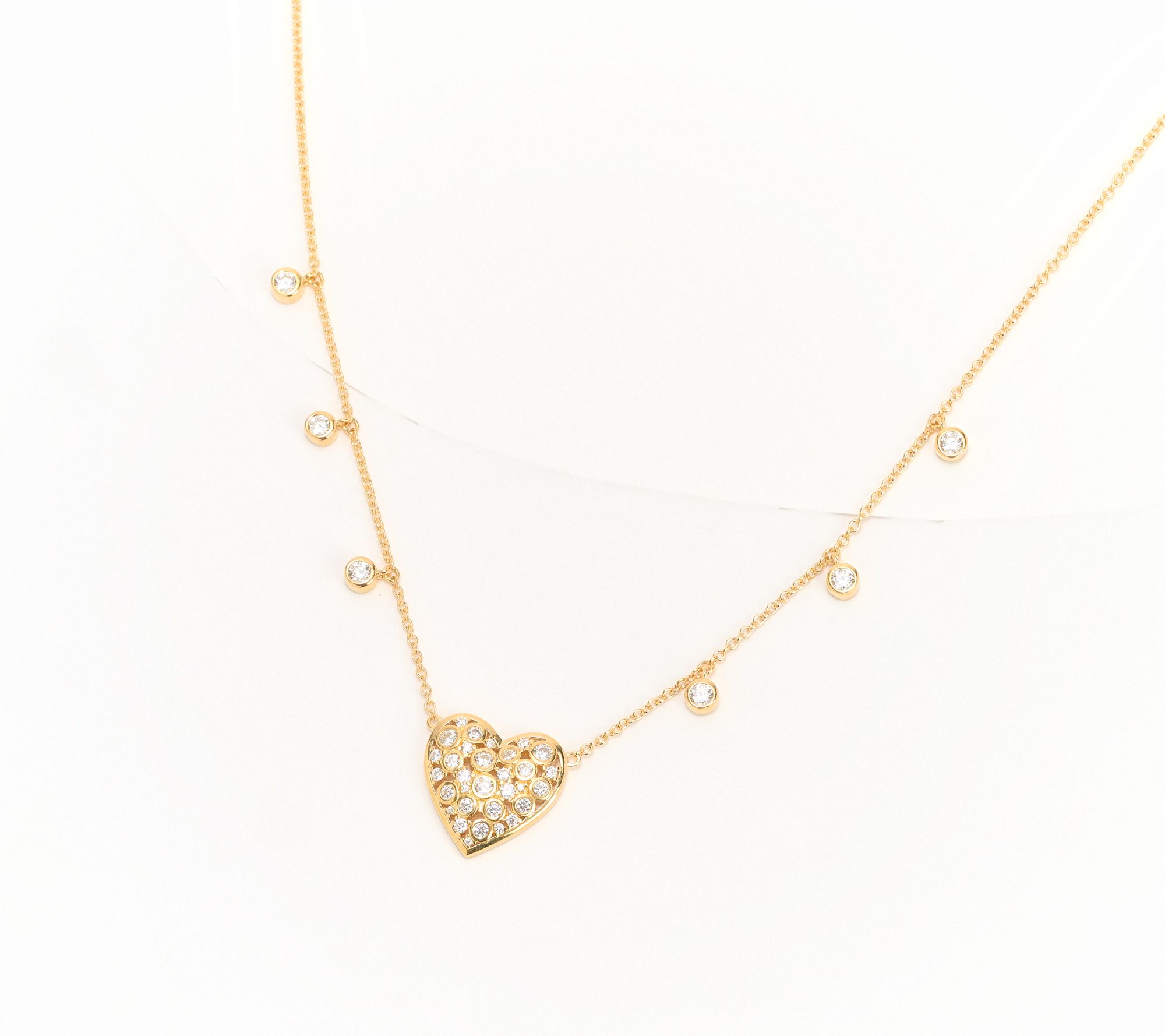 Diamonique x Kathy Levine Love-A-Lot Heart Necklace, Sterling Silver