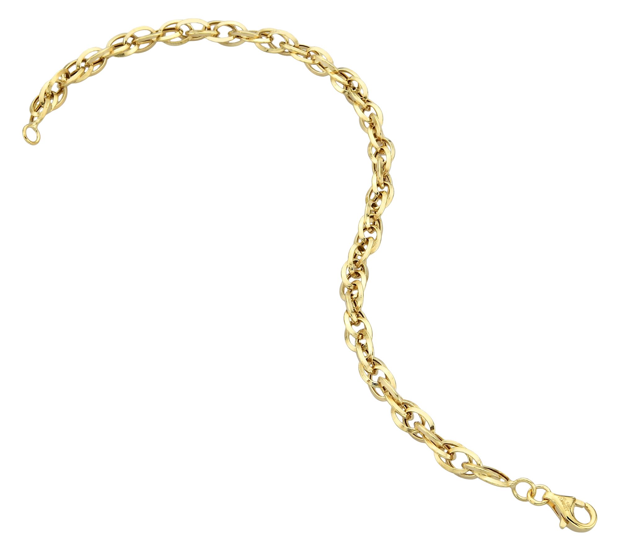 Adorna 14K Gold Interlocking Double Oval Link Bracelet