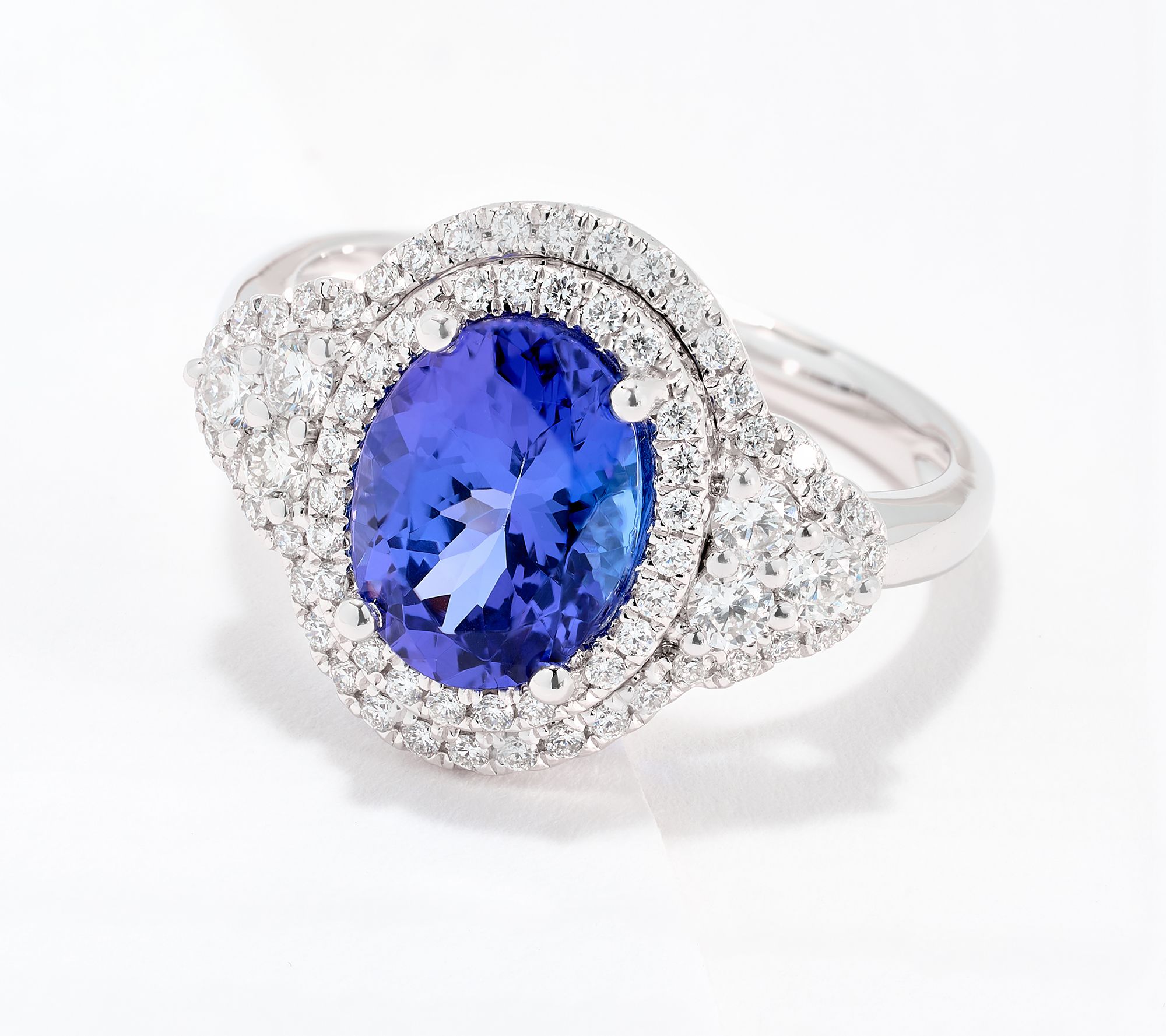 Pure Tanzanite by Jeff Moseley 2.00 cttw Oval & Diamond Ring, Platinum