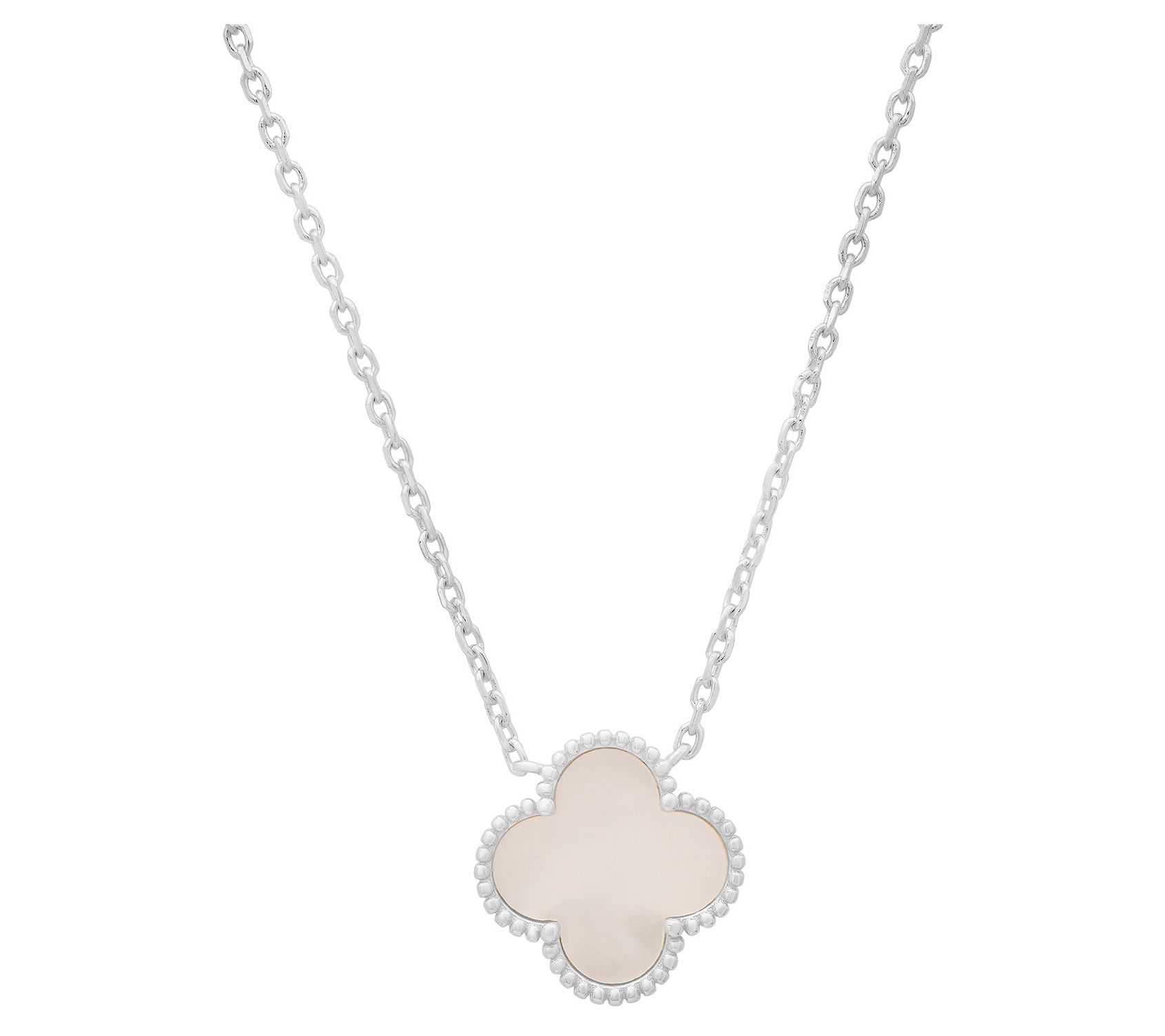 Sterling Silver Mother of Pearl Clover Necklace