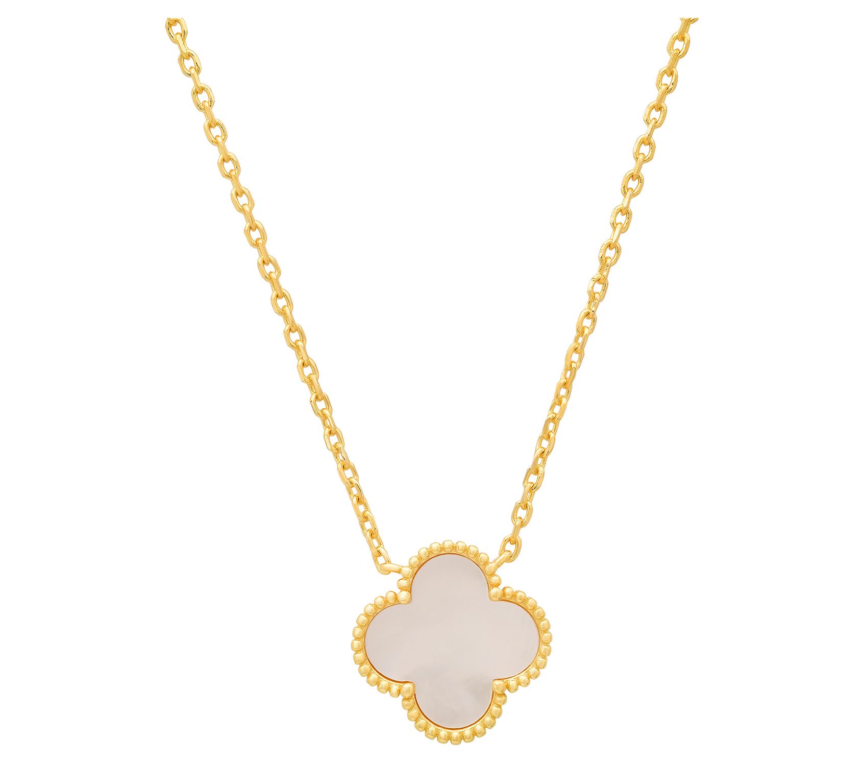 Sterling Silver Mother of Pearl Clover Necklace