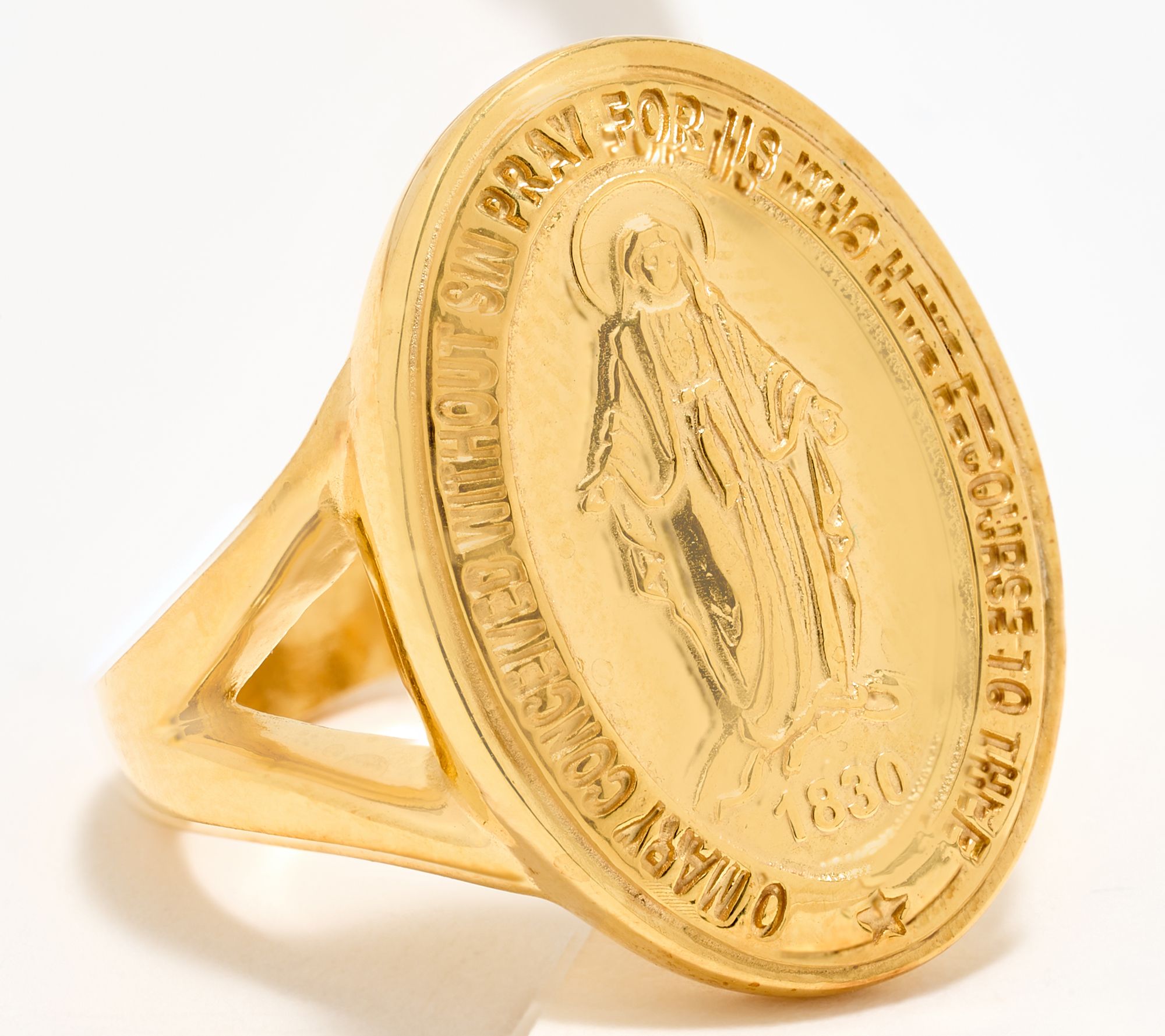 "As Is" David Markstein Sterling Silver Miraculous Medal Ring