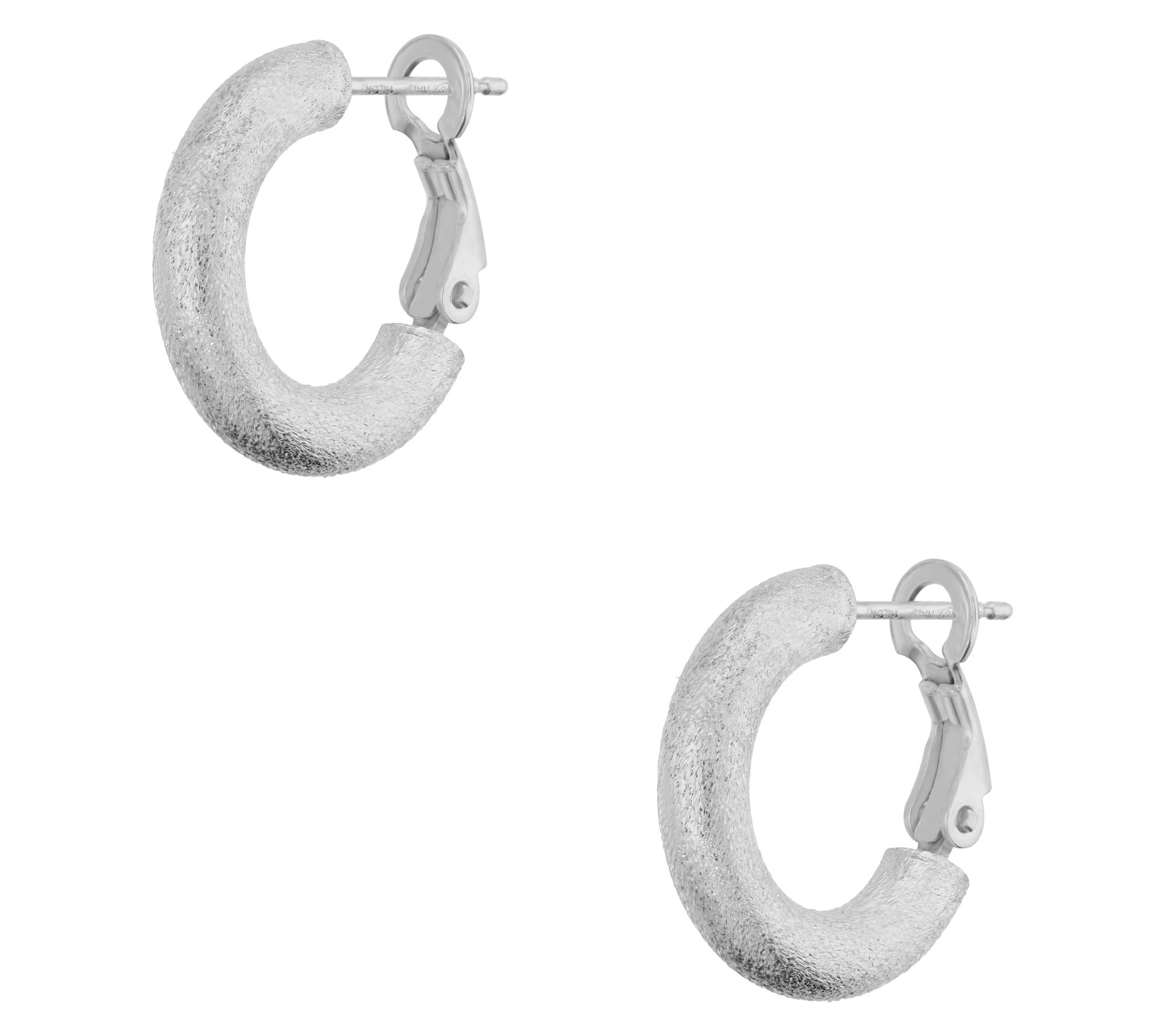 Ultrafine 950 Silver Satin 3/4" Hoop Earrings