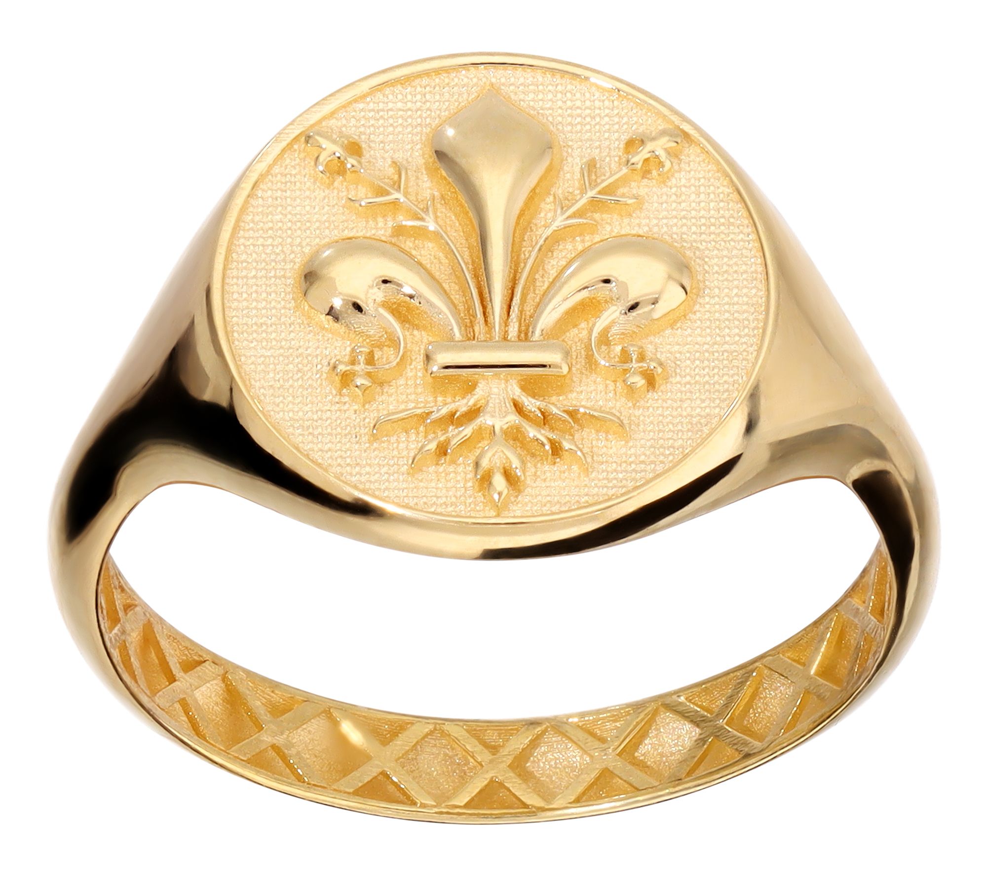 Italian Gold Fleur-de-Lis Signet Ring, 14K