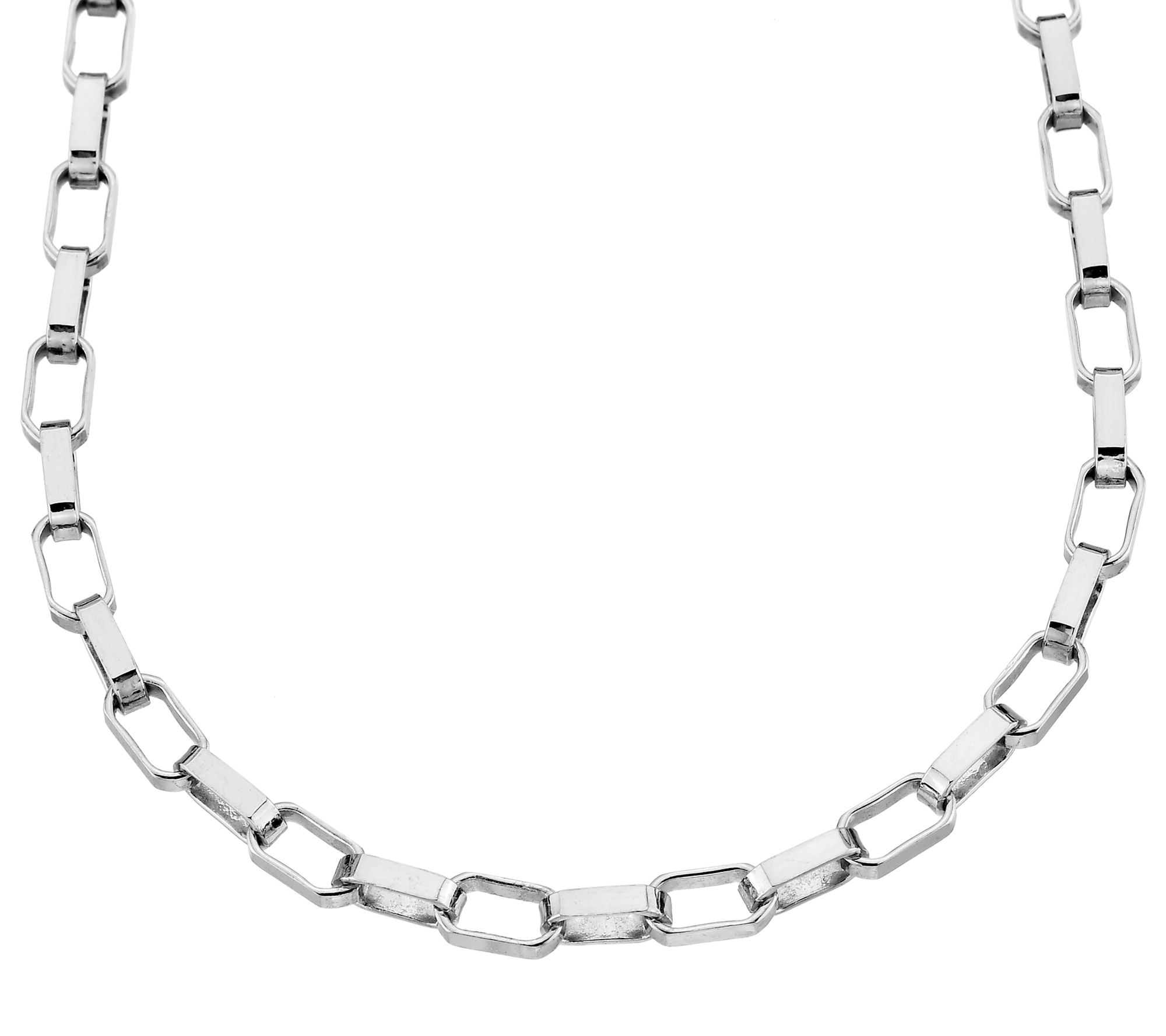 Silver Style 3mm Diamond-Cut Box Chain Necklace, Sterling