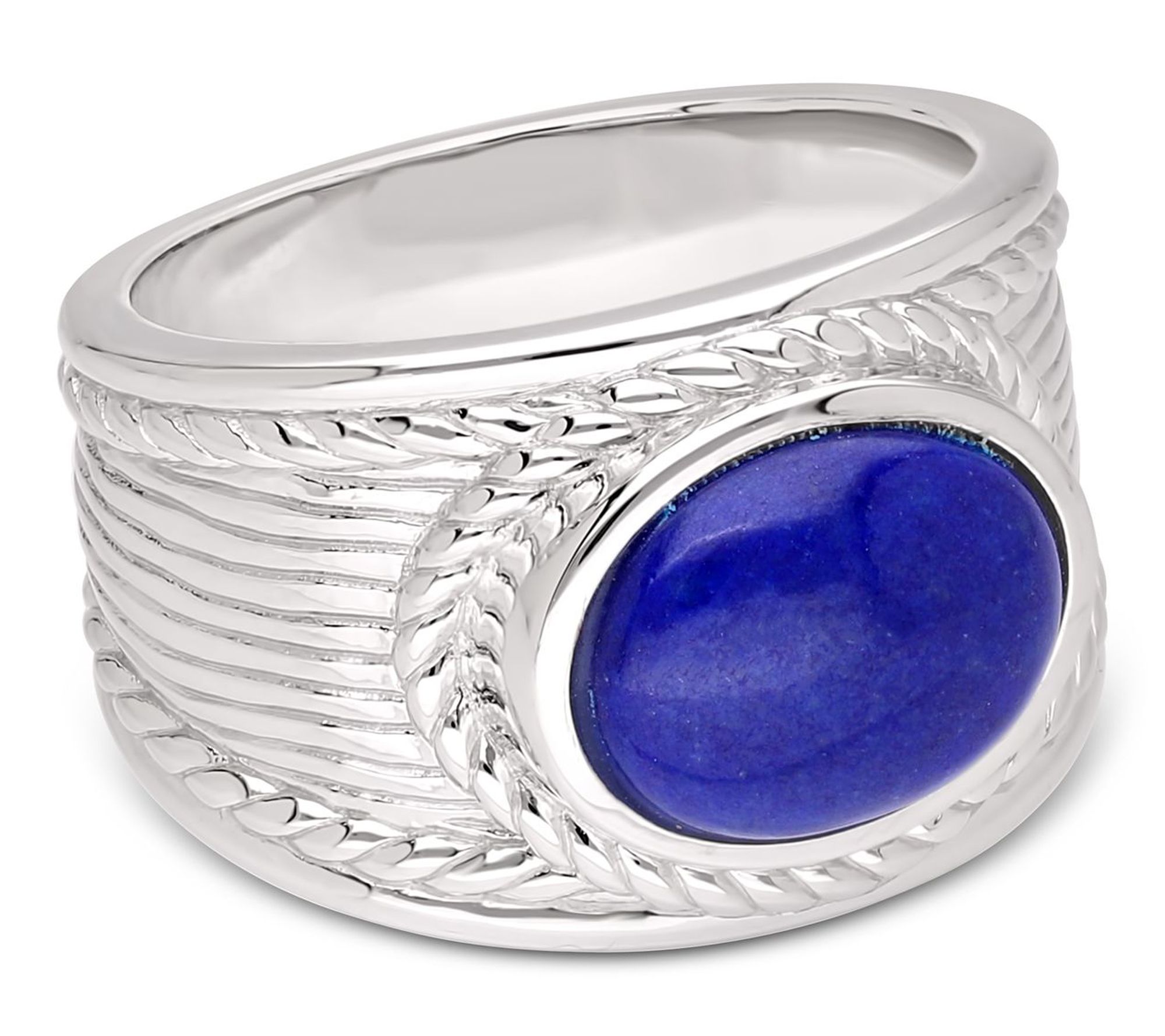 Ariva Sterling Textured Gemstone Arden Ring