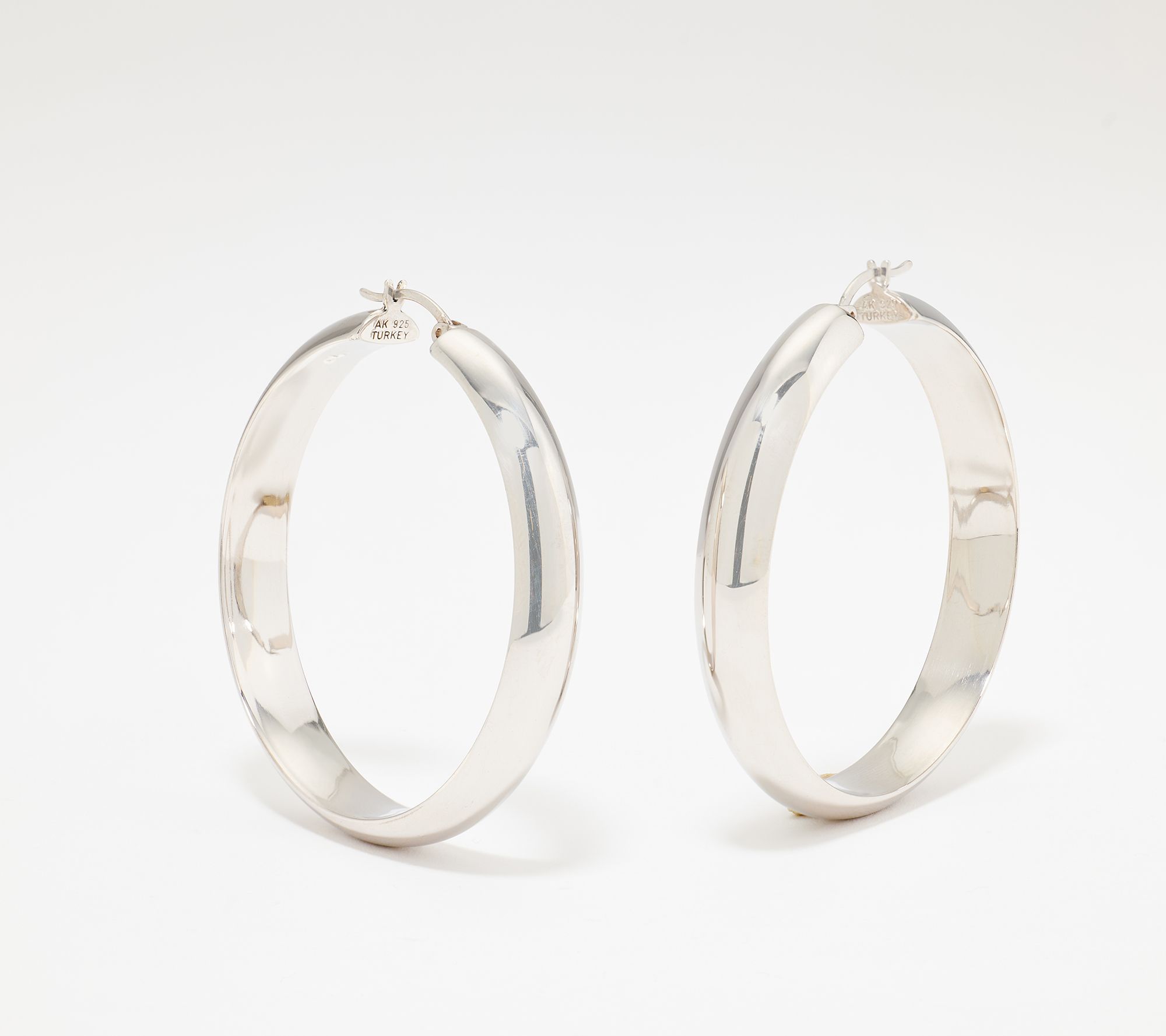 Silver Style 2" Chubby Hoop Earrings, Sterling Silver