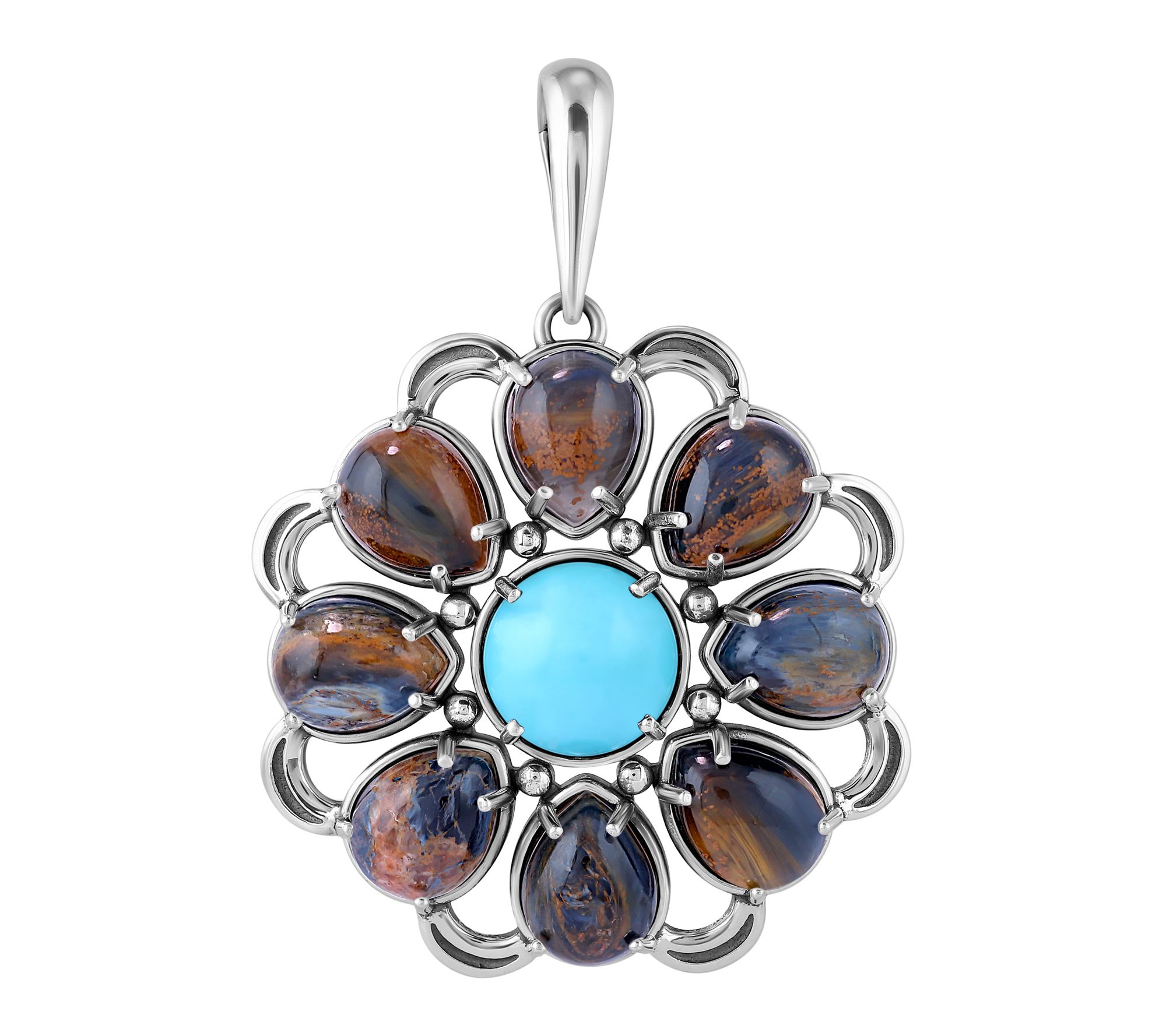 American West Sterling Pietersite & Turquoise Circle Enhancer