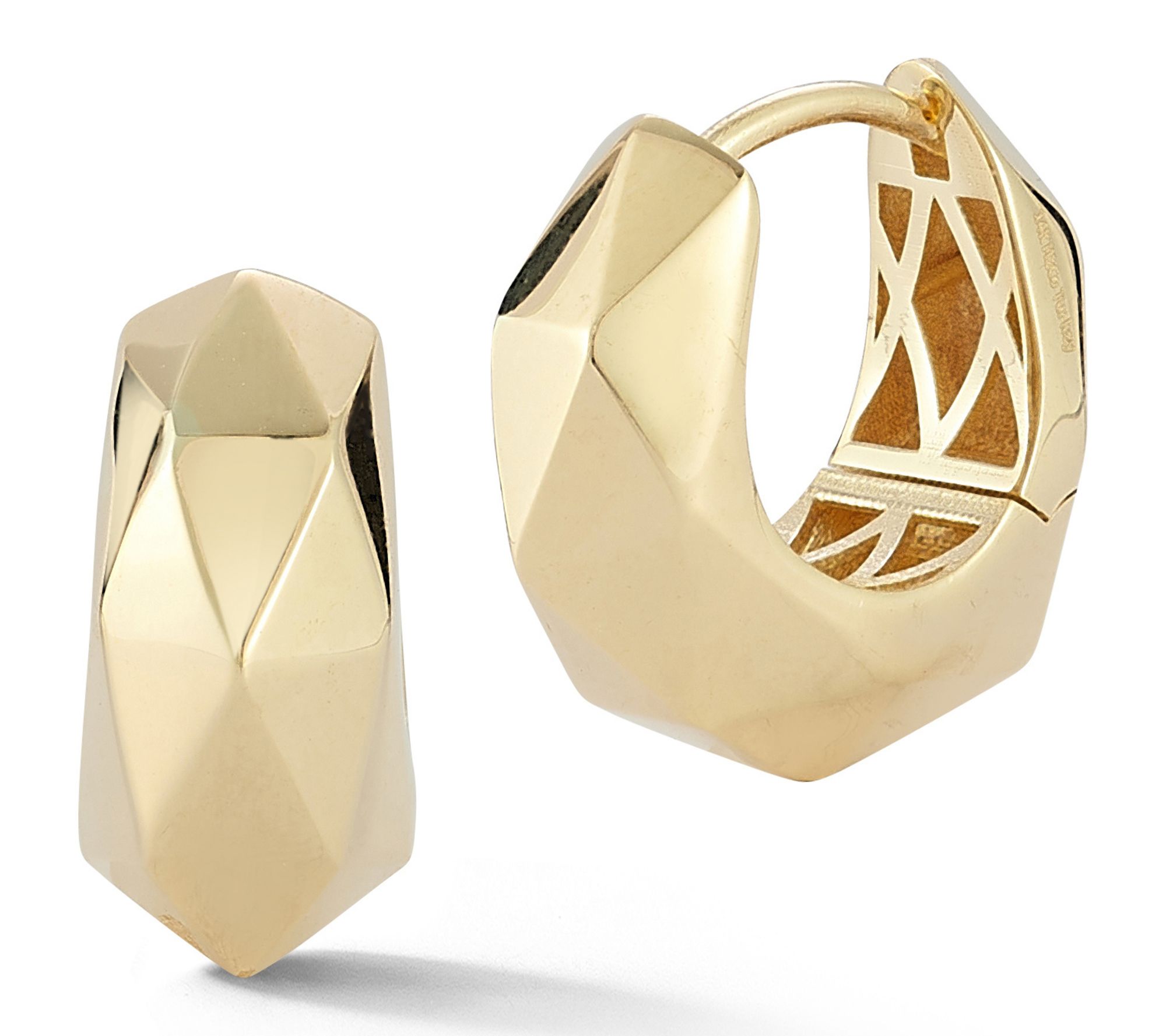 Luminosa Gold Geometric Huggie Hoop Earrings, 14K
