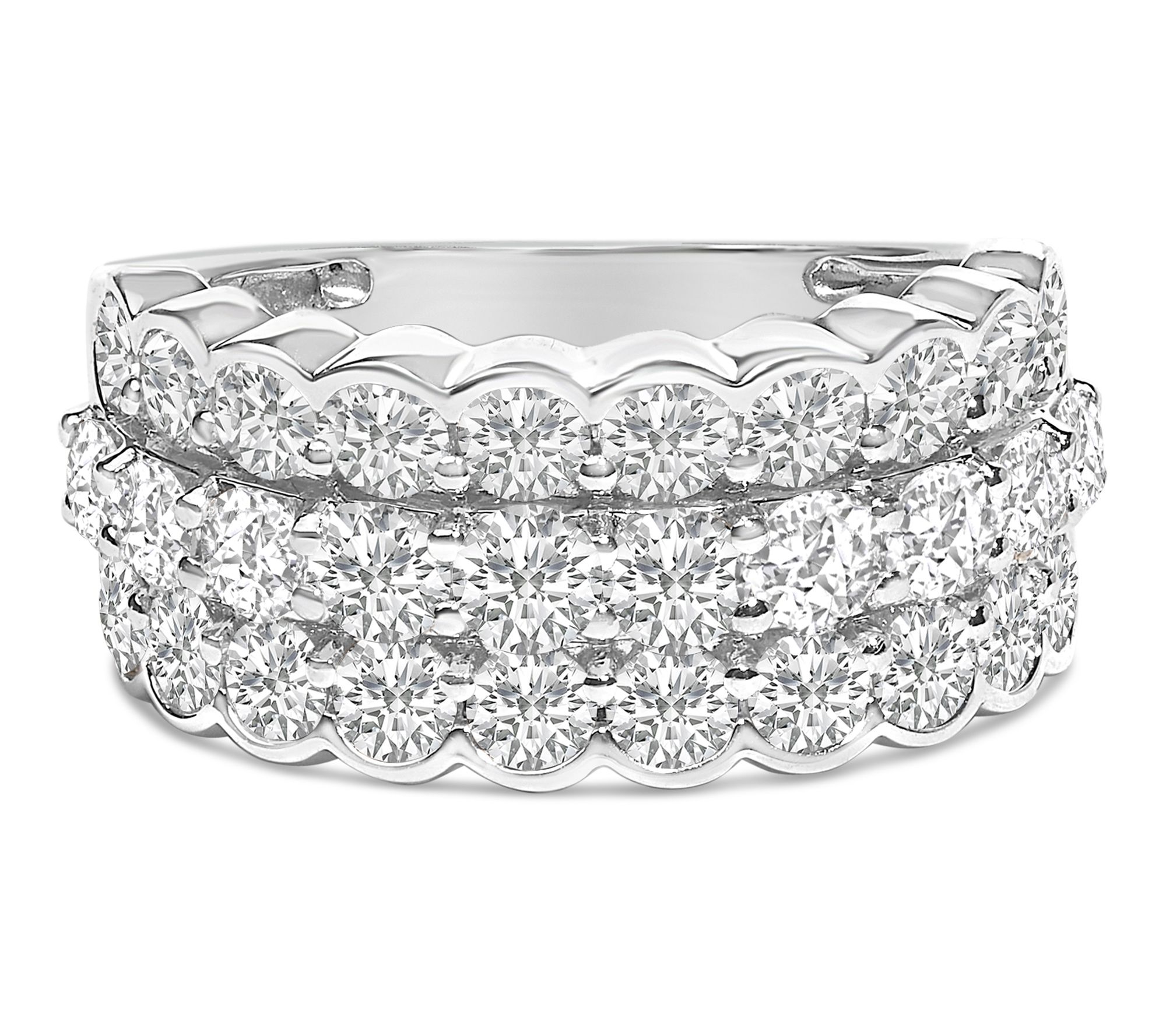 Haus of Brilliance Lab Grown Diamond Pave BandRing, Sterling