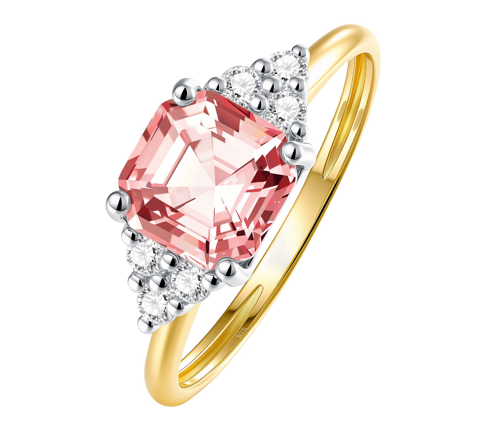 Fire Light Lab Grown Diamond & Padparadscha Ring, Sterling