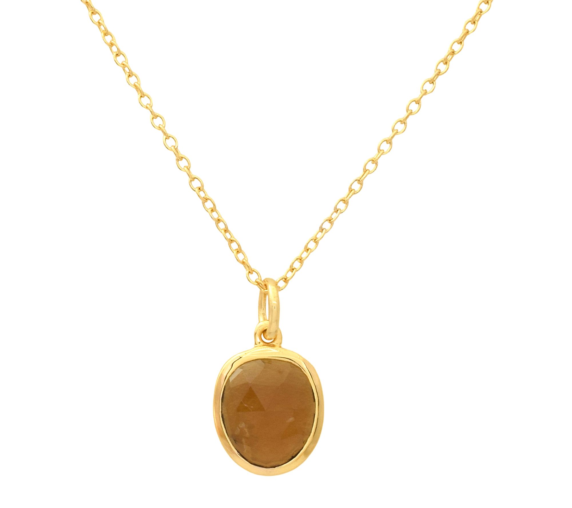 Affinity Gems Tourmaline Pendant with Chain, 14K Gold Plated