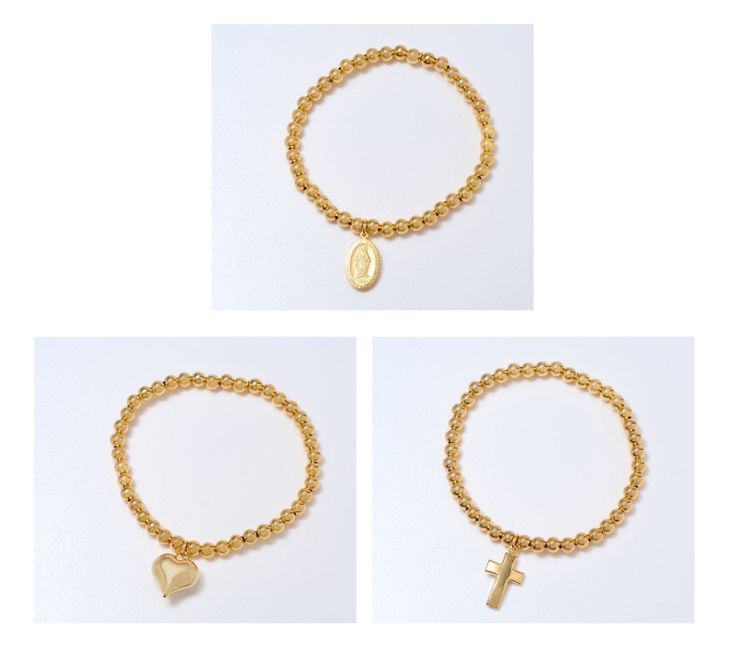 Ultrafine 950 Silver Beaded Stretch Bracelet with Pendant