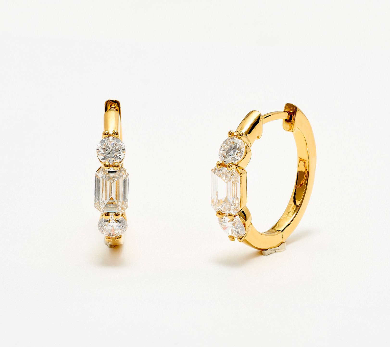 Fire Light Lab Grown Diamond 2.5 cttw Emerald Earring, Sterl