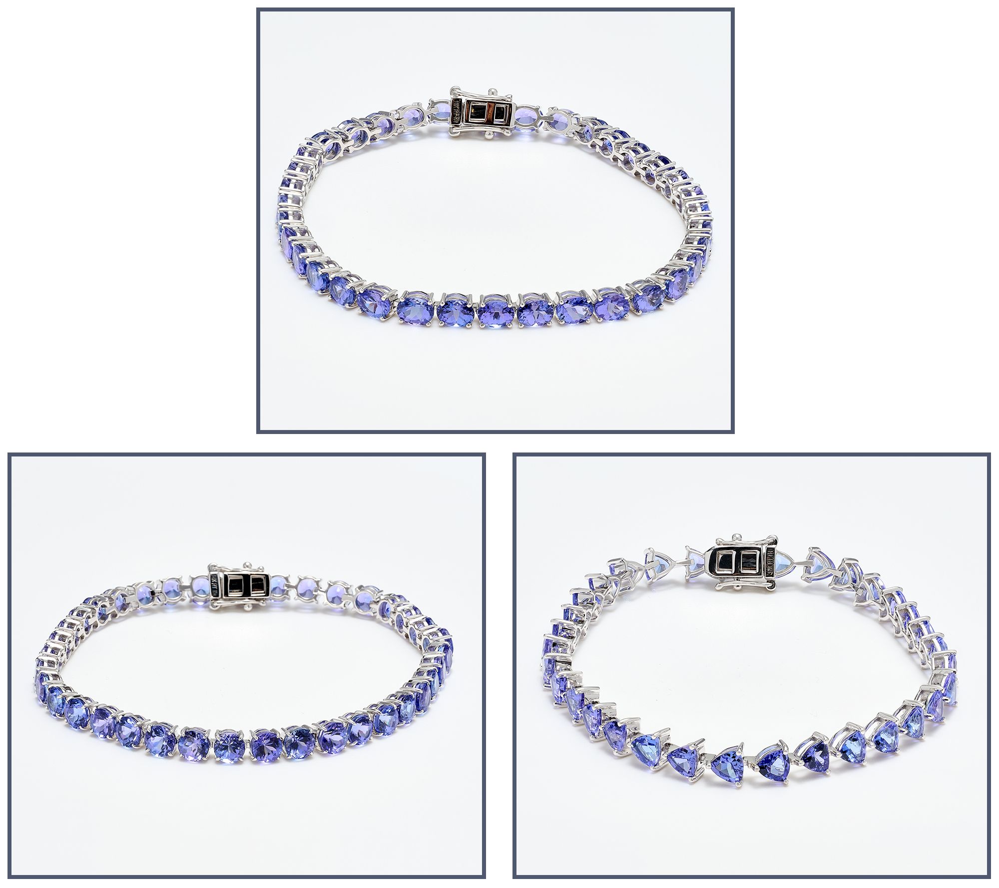 Pure Tanzanite by Jeff Moseley 10 cttw Line Bracelet, 18K Gold
